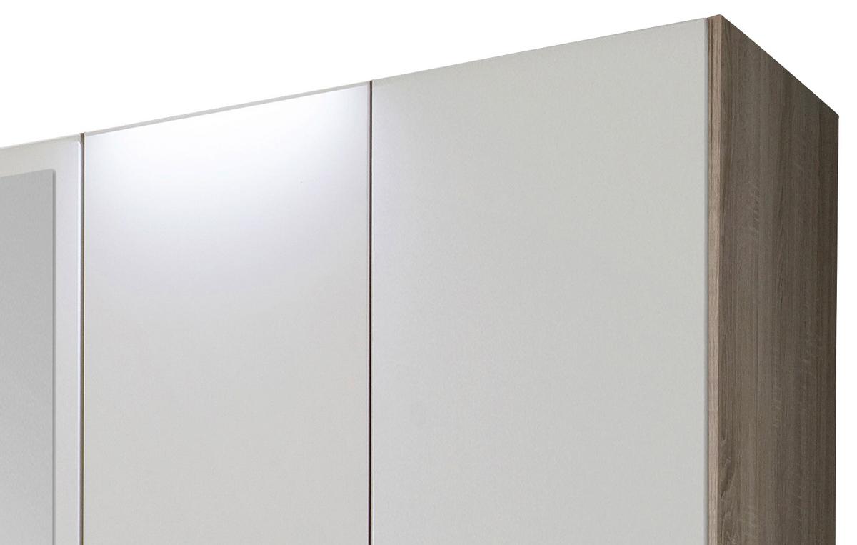 Ormar S Klasičnm Vratima Freiburg - bijela/srebrne boje, Design, staklo/drvni materijal (225/210/58cm) - Modern Living
