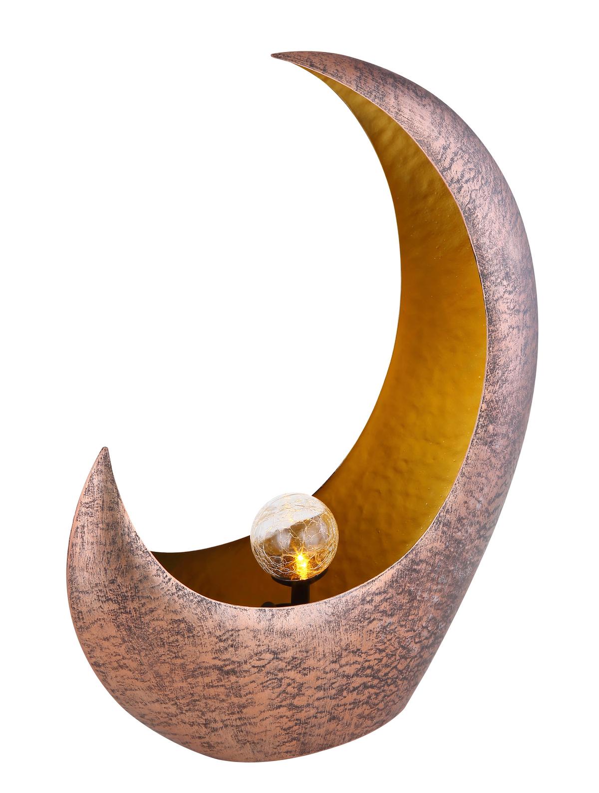 Solarna Svetilka Moonlight, S Sijalko - prozorno/barve medenine, Design, kovina/steklo (37,5/13,5/45cm) - Globo