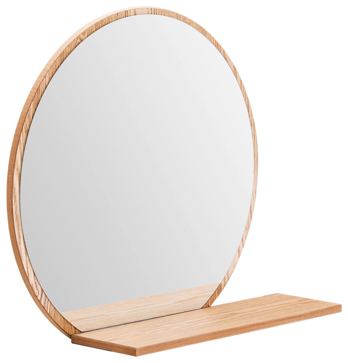 LUSTRO ŚCIENNE BRAVO - kolor dębowy, Design, materiał drewnopochodny/szkło (65/56/17cm) - Xora