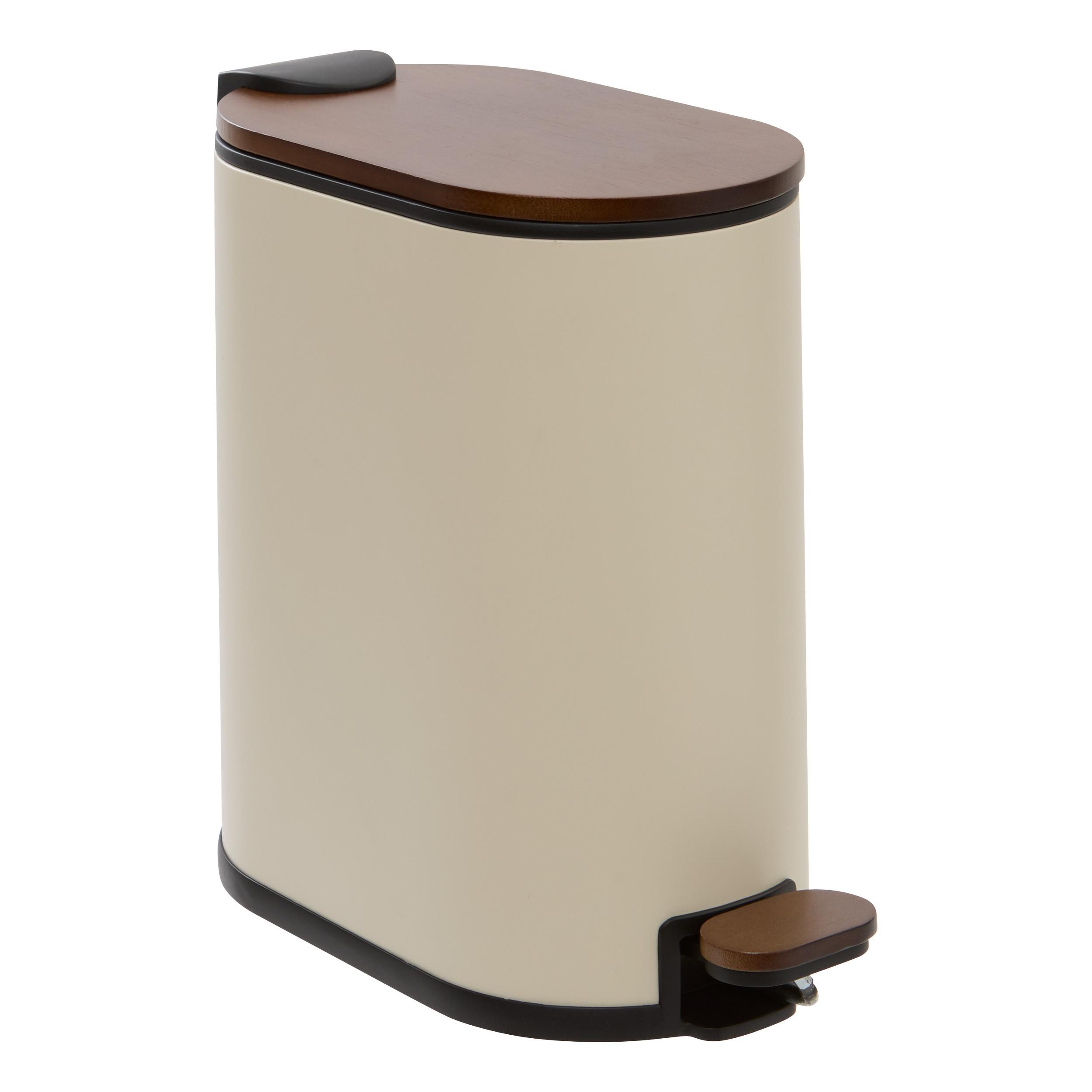 Coș gunoi Bagi cca. 5 l - maro/bej, Basics, lemn/metal (29/14/27cm)