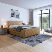 Boxspringbett Porto ca. 180x200 cm Beige - Beige, MODERN, Holz/Kunststoff (180/200cm) - MID.YOU