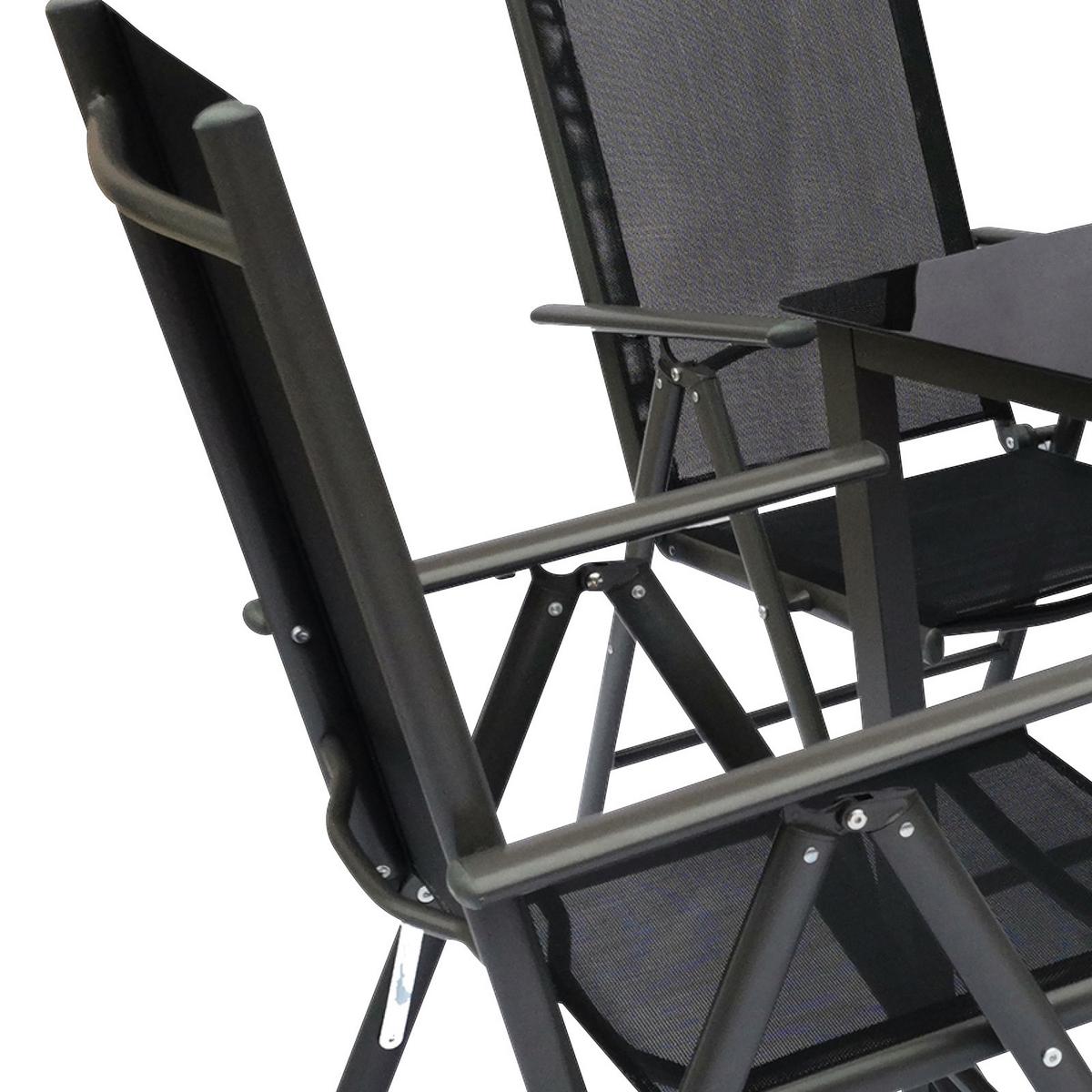 Gartengarnitur 5-teilig ca. 80x73x80 cm Schwarz - Schwarz, Basics, Metall (80/73/80cm) - MID.YOU