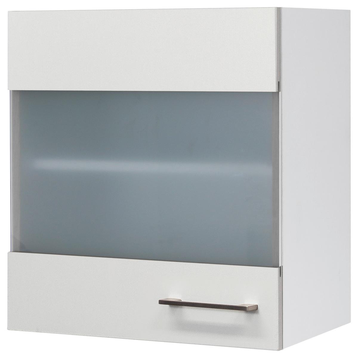 Küchenoberschrank Weiß - Edelstahlfarben/Weiß, MODERN, Holzwerkstoff/Metall (50/54/32cm) - FlexWell