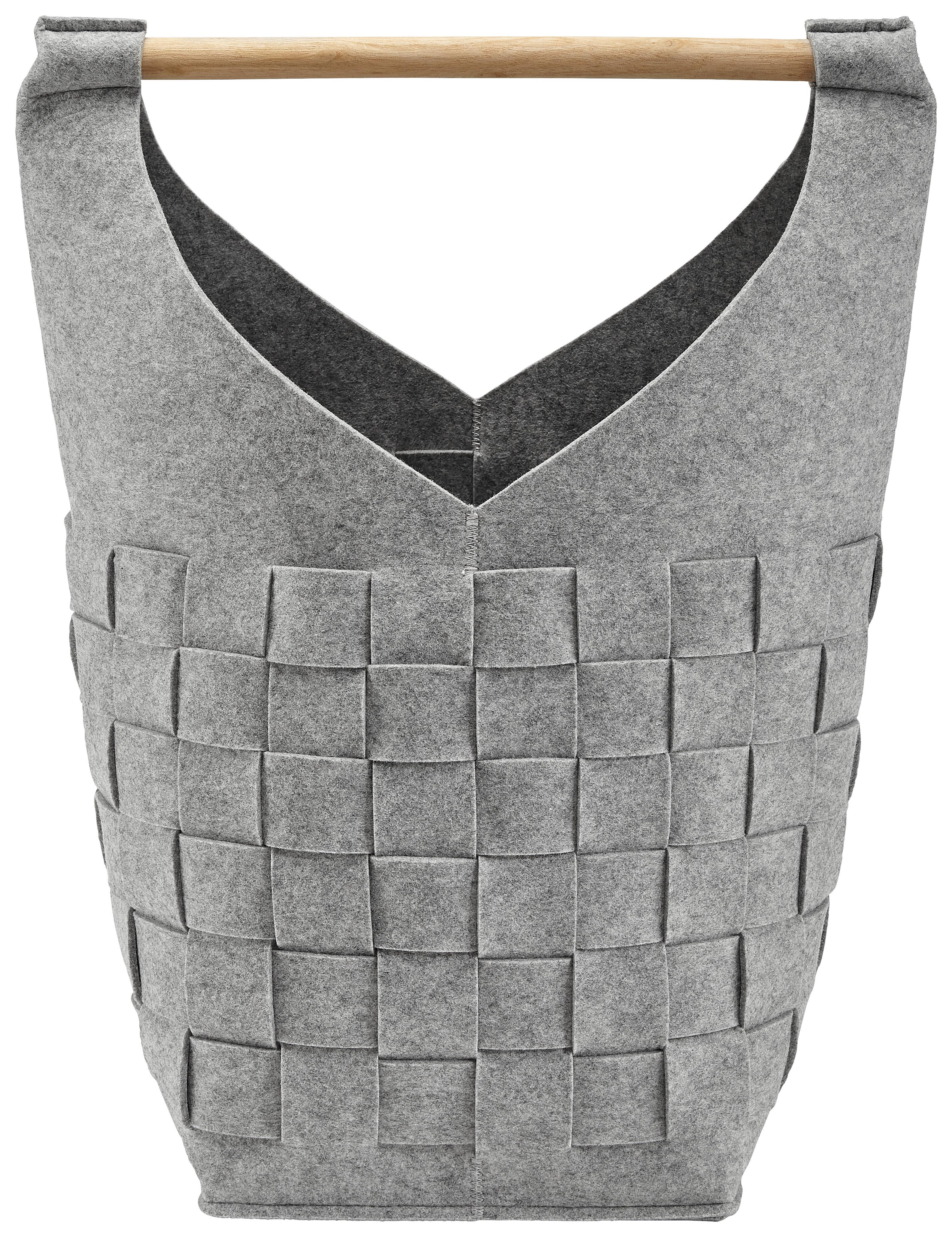 Korb Cui in Grau Höhe ca. 65 cm - MODERN, Textil (30/30/65cm) - Bessagi Home