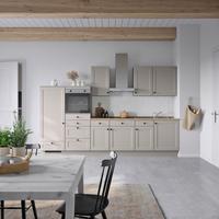 Küchenblock Cascada Low m. Geräten Grau - Eiche dunkel/Schwarz, MODERN, Holzwerkstoff/Metall (330cm) - Nobilia