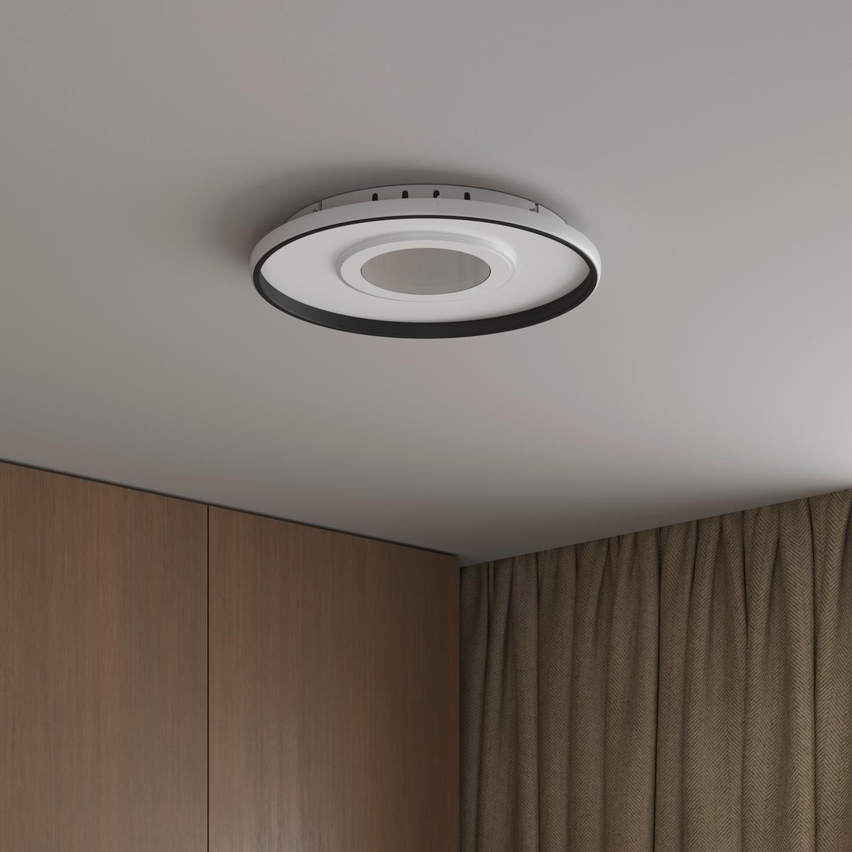 LAMPA SUFITOWA LED SALFORD *SBN* - czarny/biały, Trend, tworzywo sztuczne/metal (50/5,5cm) - Novel