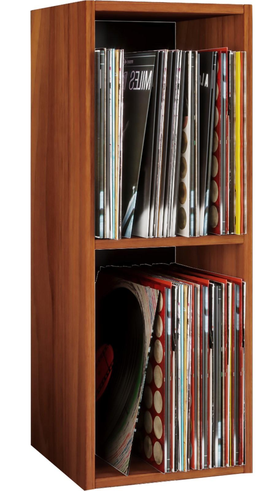 Schallplattenregal Platto in Nussbaumfarben, 2-fach - Nussbaumfarben, Basics, Holzwerkstoff (34/72/30cm) - MID.YOU