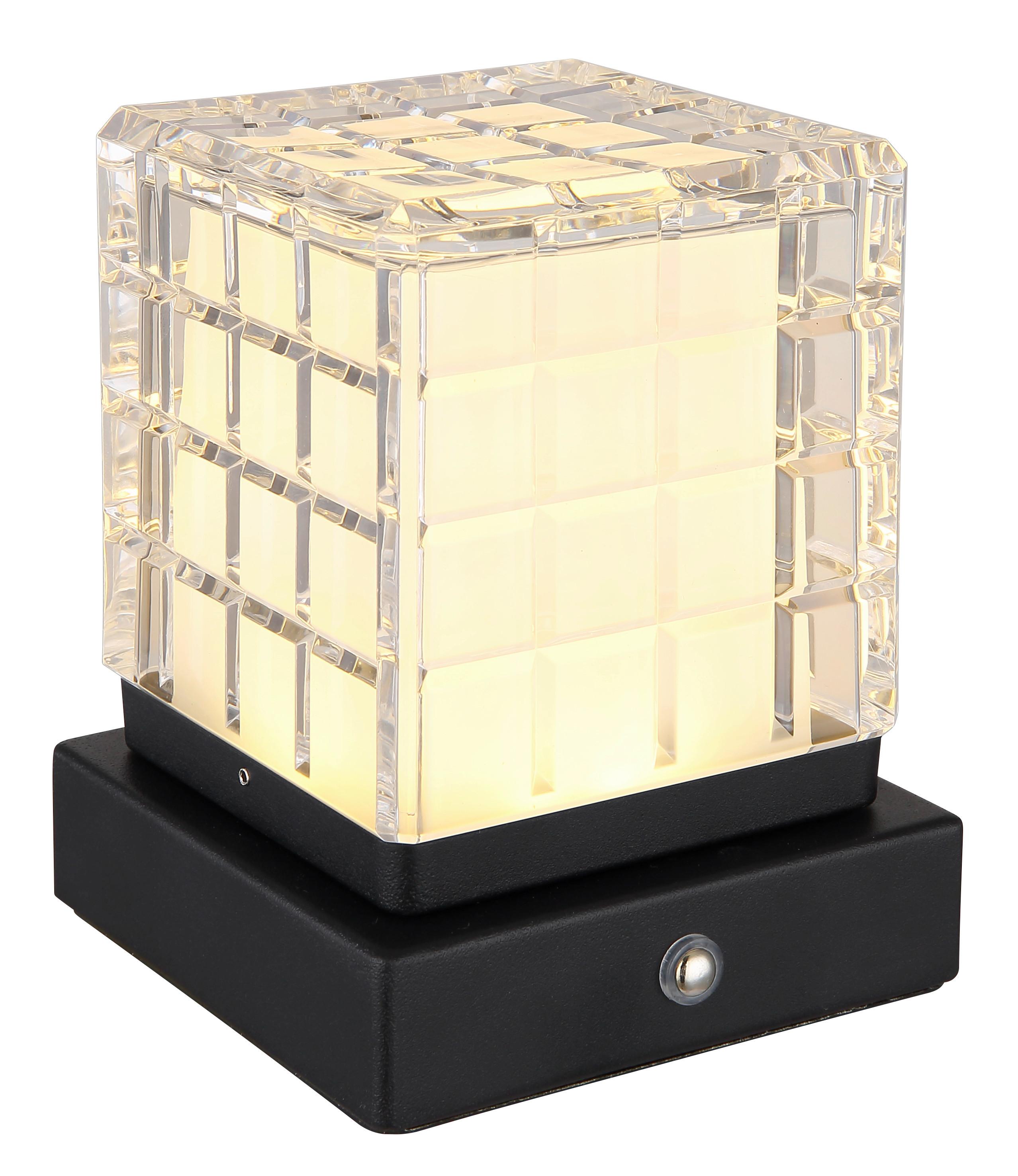 Namizna Svetilka Za Polnjenje 21009s - črna/prozorno, Trend, kovina/umetna masa (10/10/10cm) - Globo