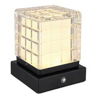 Stolna Punjiva Svjetiljka 21009s - prozirno/crna, Trend, metal/plastika (10/10/10cm) - Globo