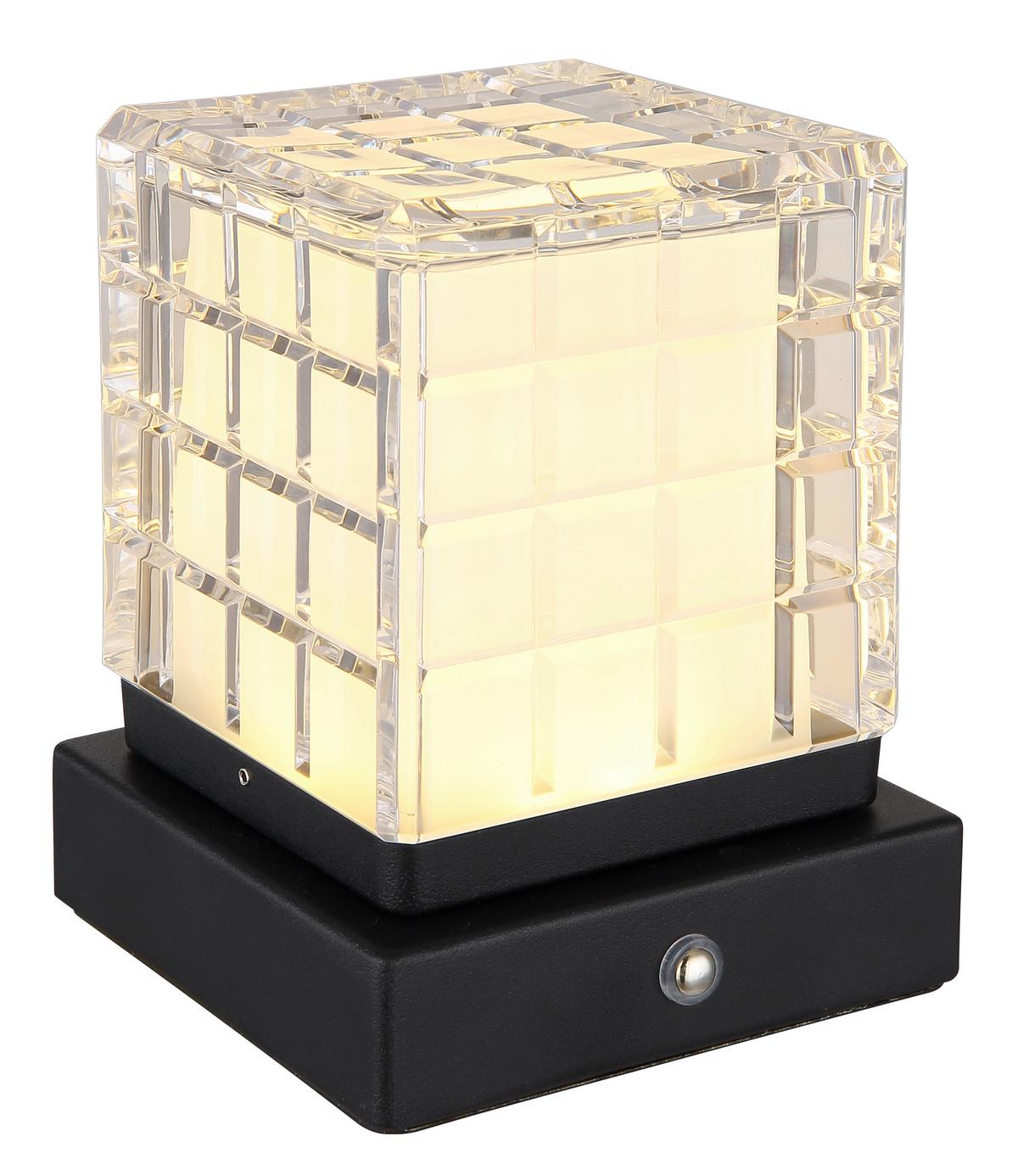 Stolna Punjiva Svjetiljka 21009s - prozirno/crna, Trend, metal/plastika (10/10/10cm) - Globo