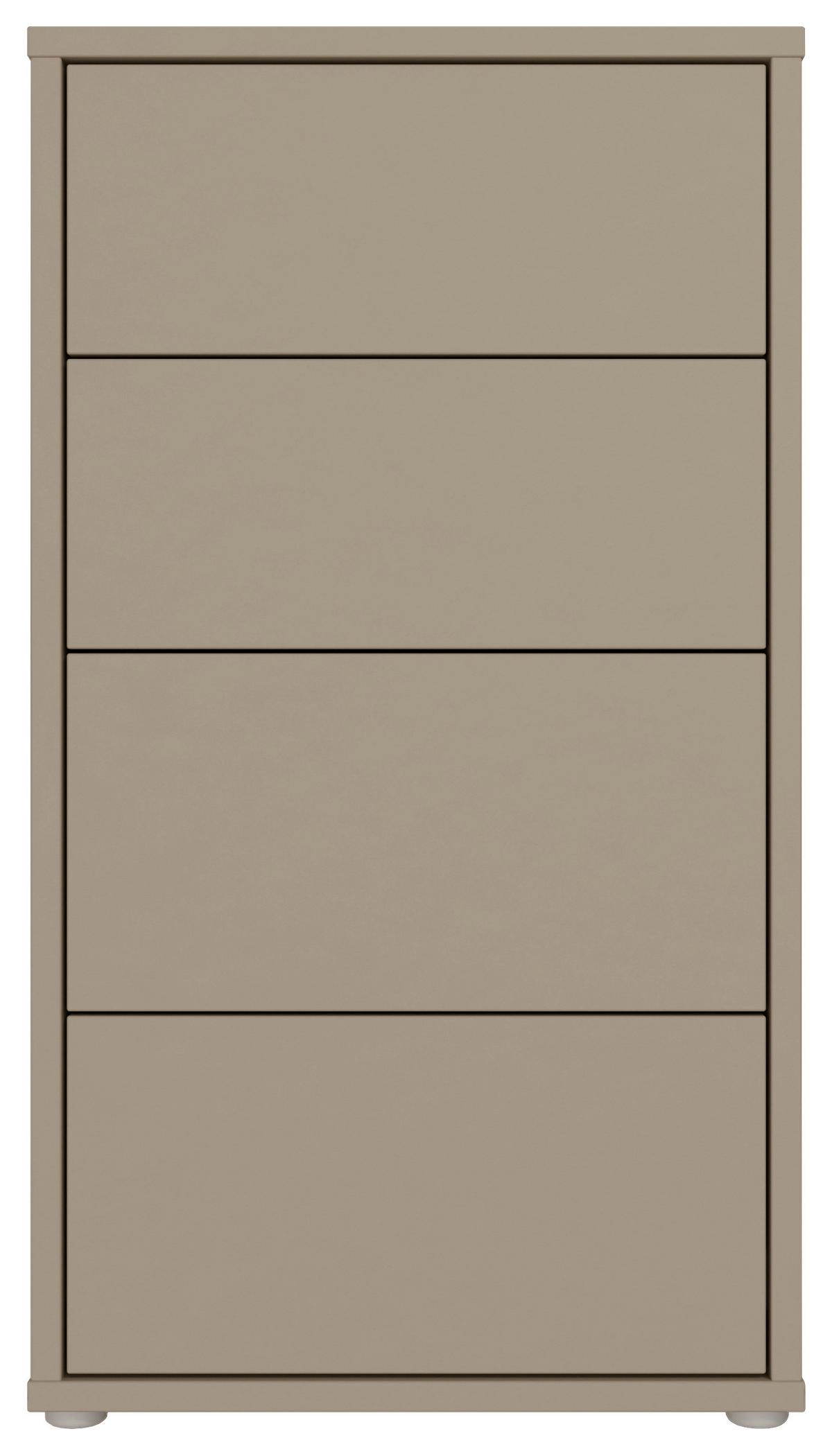 Komoda Alice, Rjavosiva - srebrne barve/rjavosiva, Trend, umetna masa/leseni material (55/99/35cm) - Carryhome