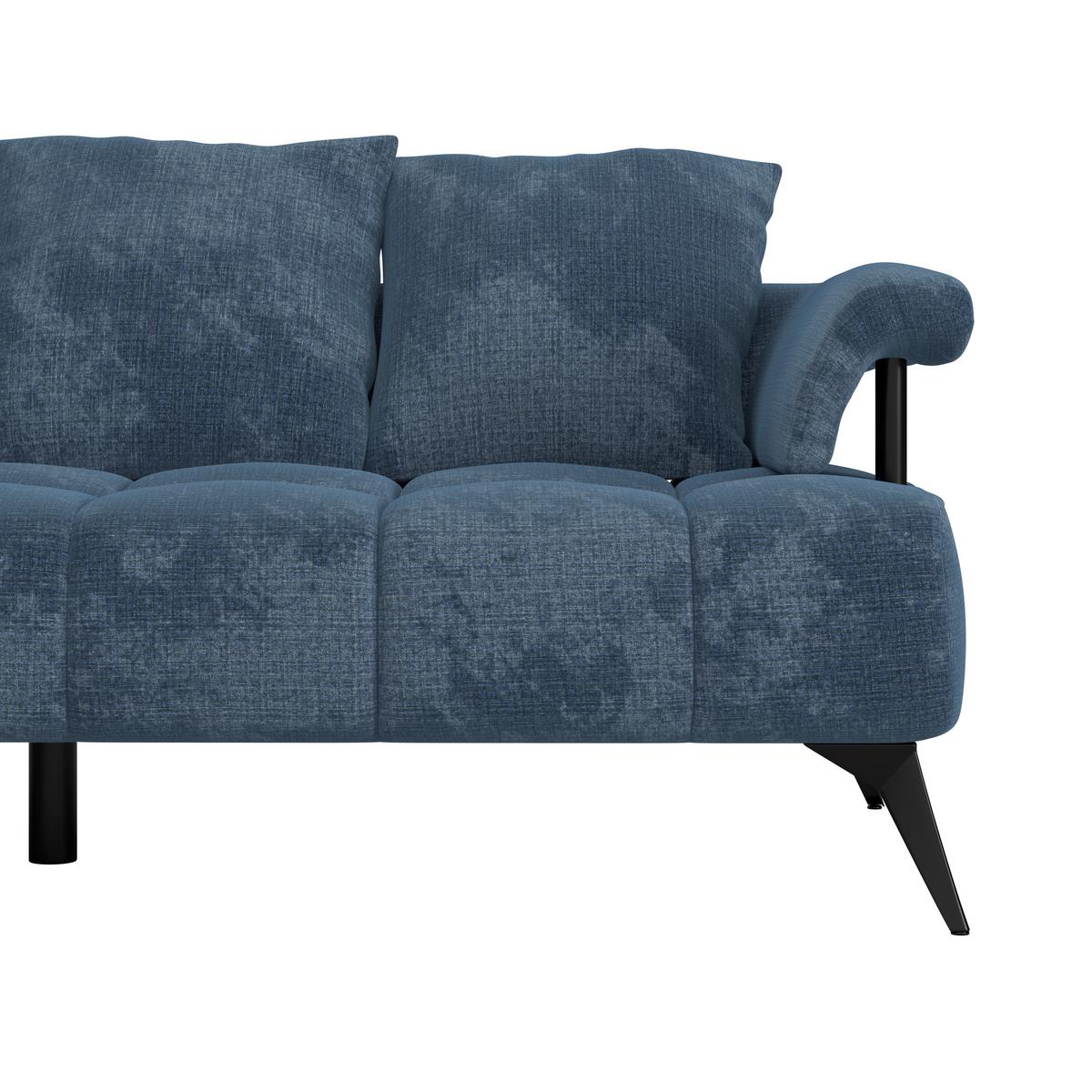 Kutna Garnitura Vanessa New - plava/crna, Moderno, tekstil/metal (200/297cm) - Modern Living