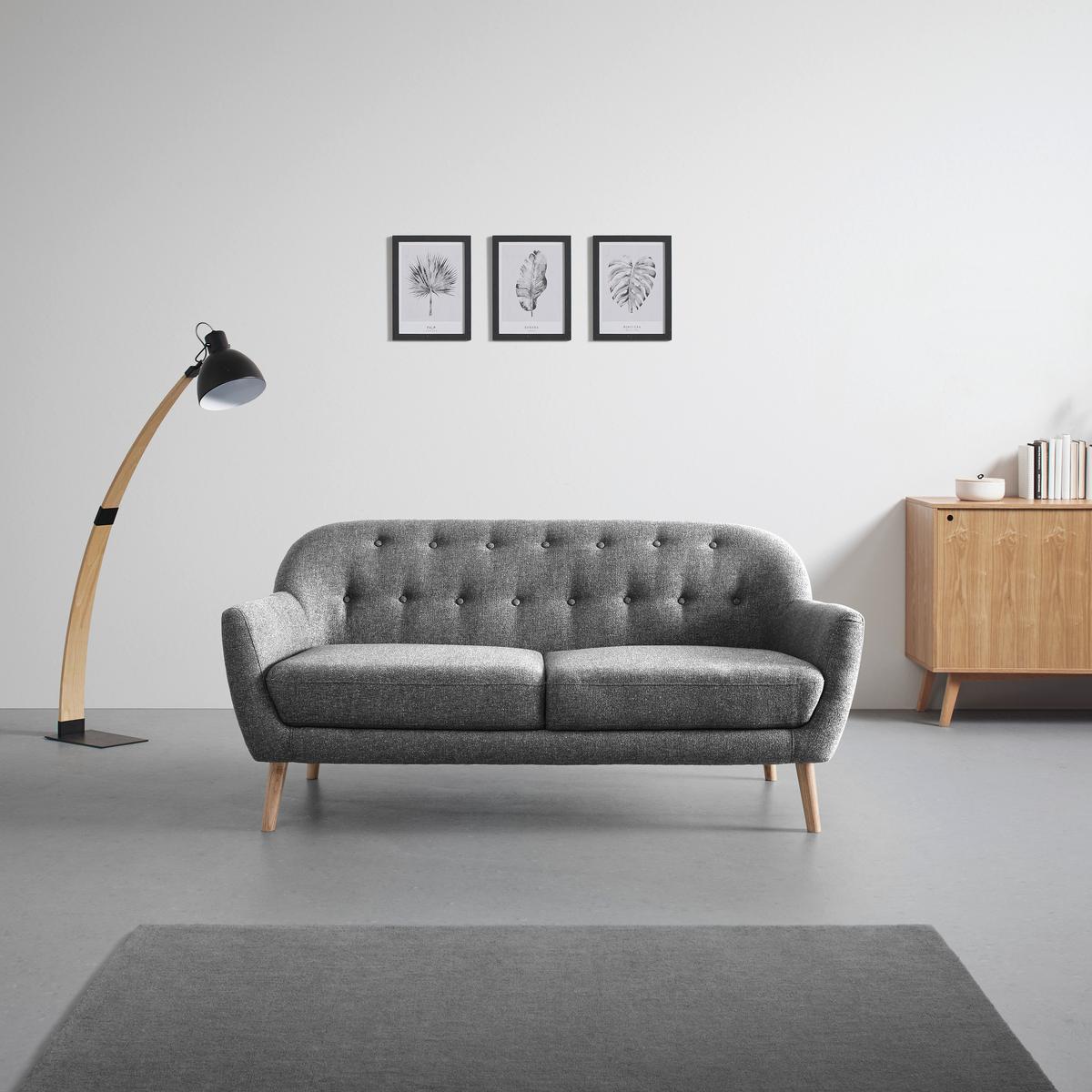 Sofa Anela Grau Webstoff - Naturfarben/Grau, MODERN, Holz/Textil (168/79/84cm) - Bessagi Home