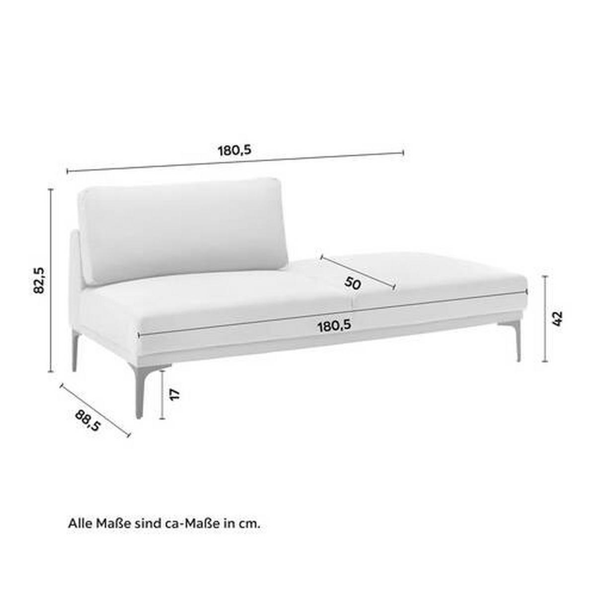 Sofa Tessa Grau Samt - Schwarz/Grau, MODERN, Textil/Metall (180,5/82,5/88,5cm) - Bessagi Home