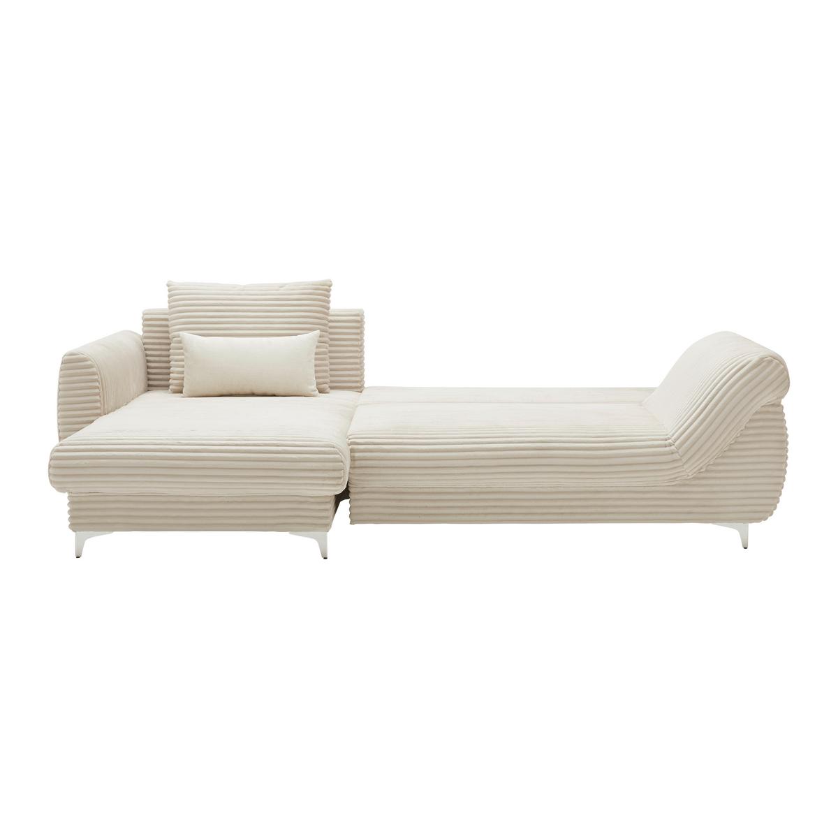 Wohnlandschaft Atlantis Lux Creme - Silberfarben/Goldfarben, LIFESTYLE, Holz/Holzwerkstoff (175/263cm) - Mömax