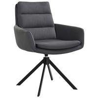 KRZESŁO Z PODŁOKIETNIKAMI EVEREST -EXKLUSIV- - czarny, Design, skóra/metal (62,5/89/66,5cm) - Dieter Knoll