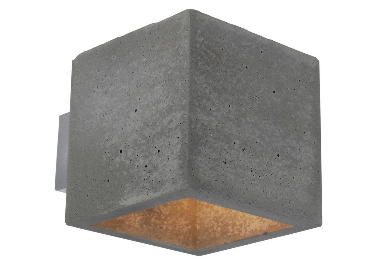 KINKIET BLOCK - szary, Trend, ceramika (11/11/13cm) - Dieter Knoll