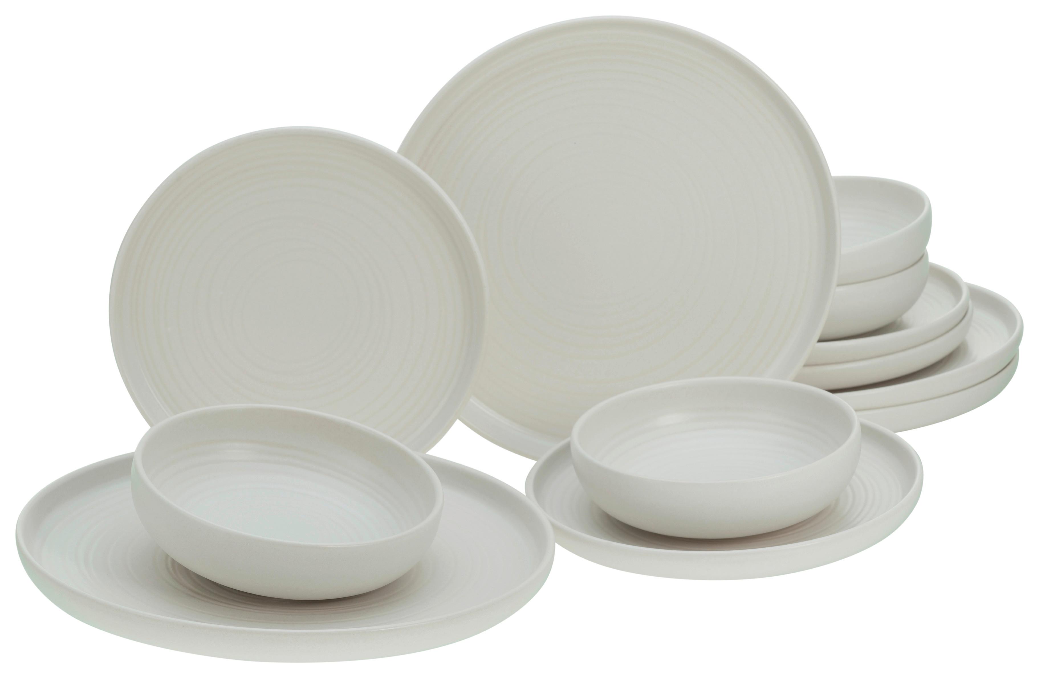 ZASTAWA STOŁOWA UNO LAVA STONE - biały, Modern, ceramika (43/40/37,5cm) - Creatable