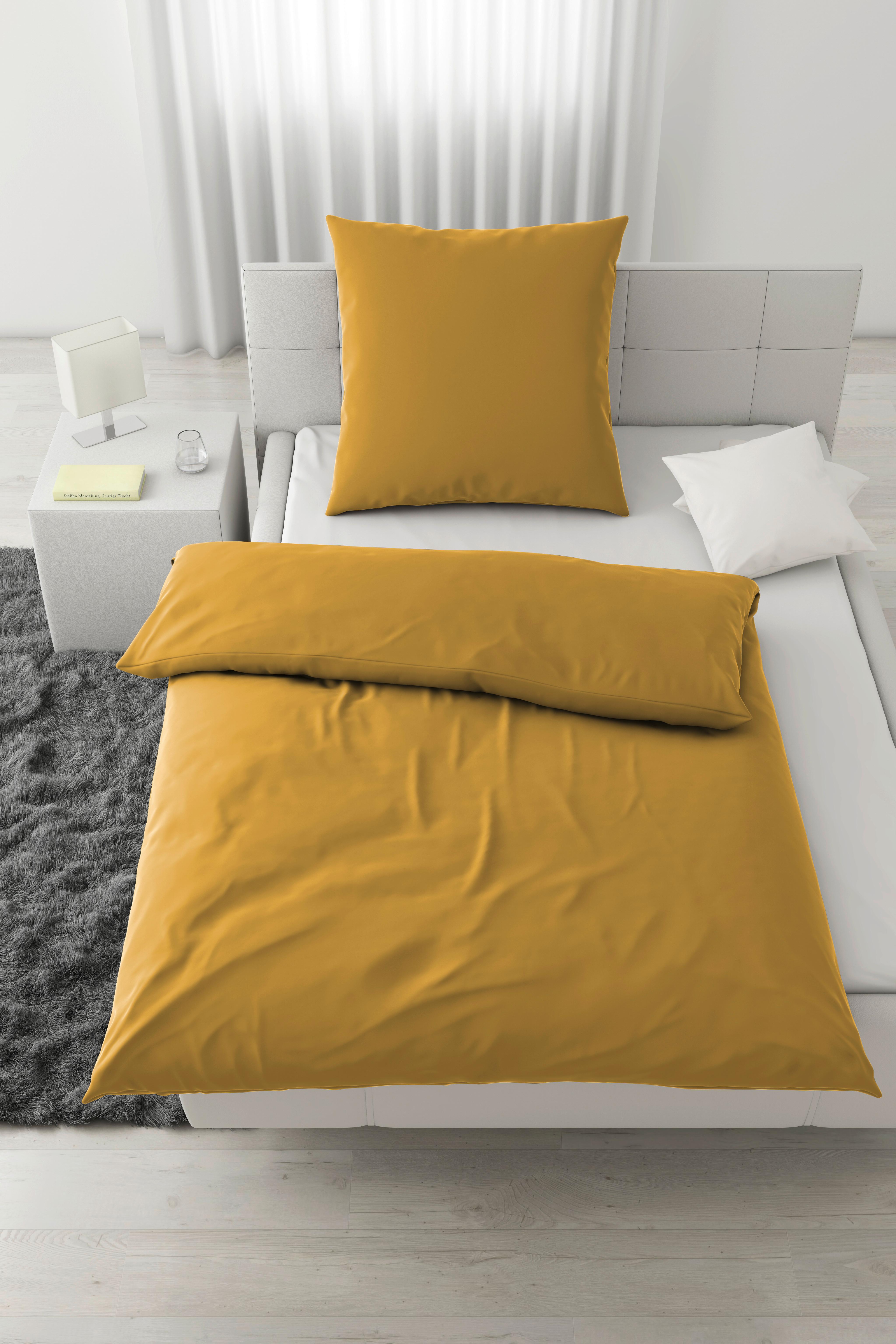 Bettwäsche Bio-Sophia Uni Gelb ca. 135x200cm - Gelb, Natur, Textil (135/200cm) - ecoTree