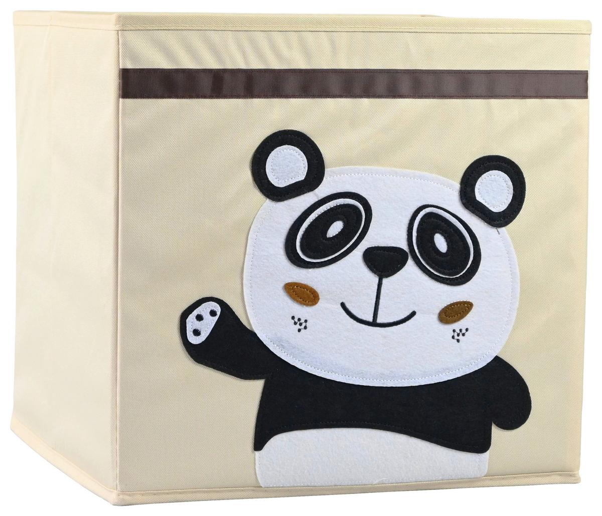 Faltbox Peter ca. 34l - Creme/Braun, Karton/Textil (33/32/33cm) - Mömax