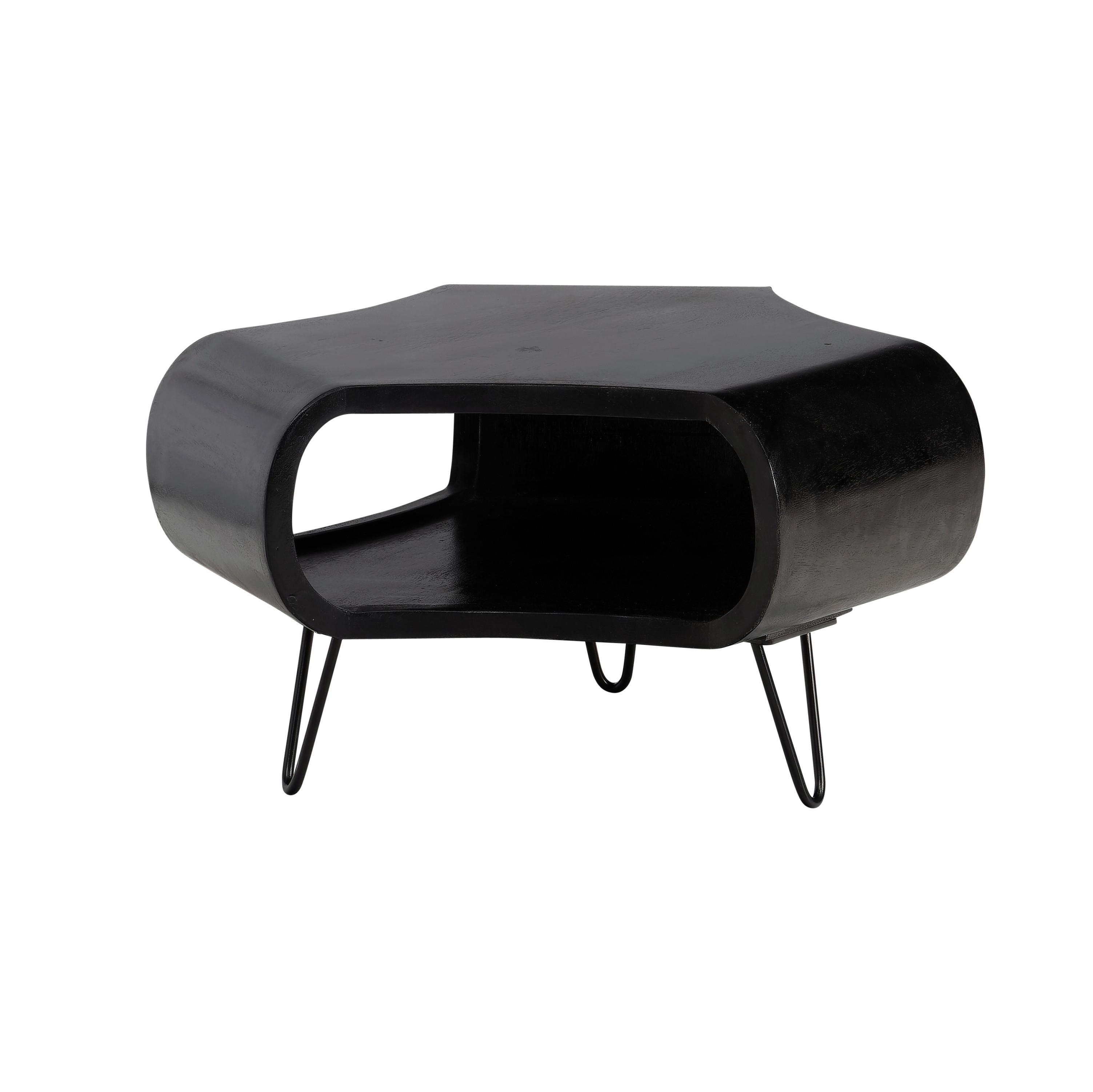 TABLE BASSE WL6.840 - noir, Design, métal/bois (60/60/35cm) - Livetastic