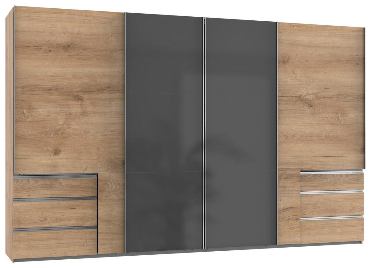 Ormar S Kliznim Vratima Level 36c - siva/boje hrasta, Moderno, drvni materijal (350/216/65cm) - Modern Living