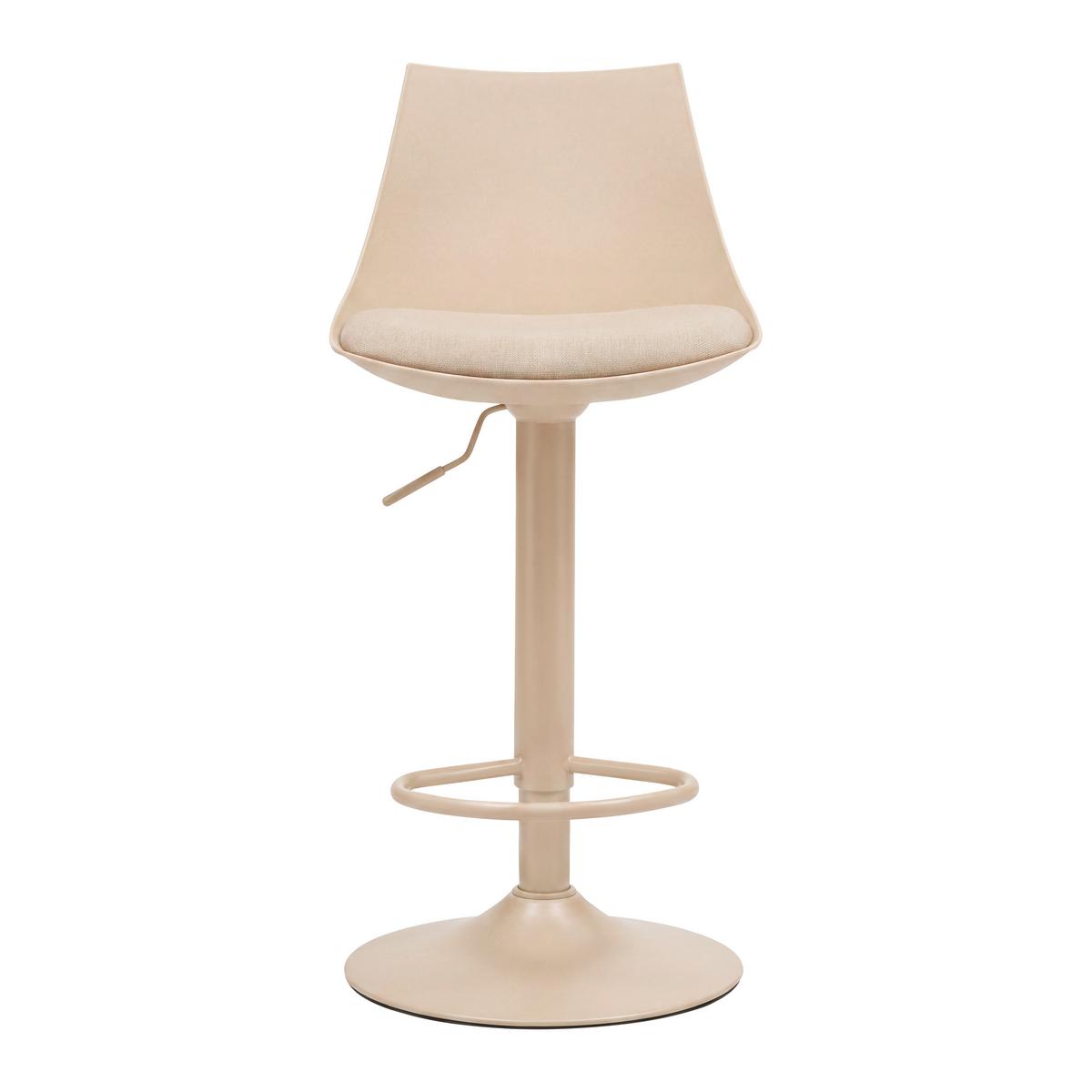 Barhocker Erik 2 - Beige, Modern, Kunststoff/Textil (41/85.5-107.5/44cm) - Mömax
