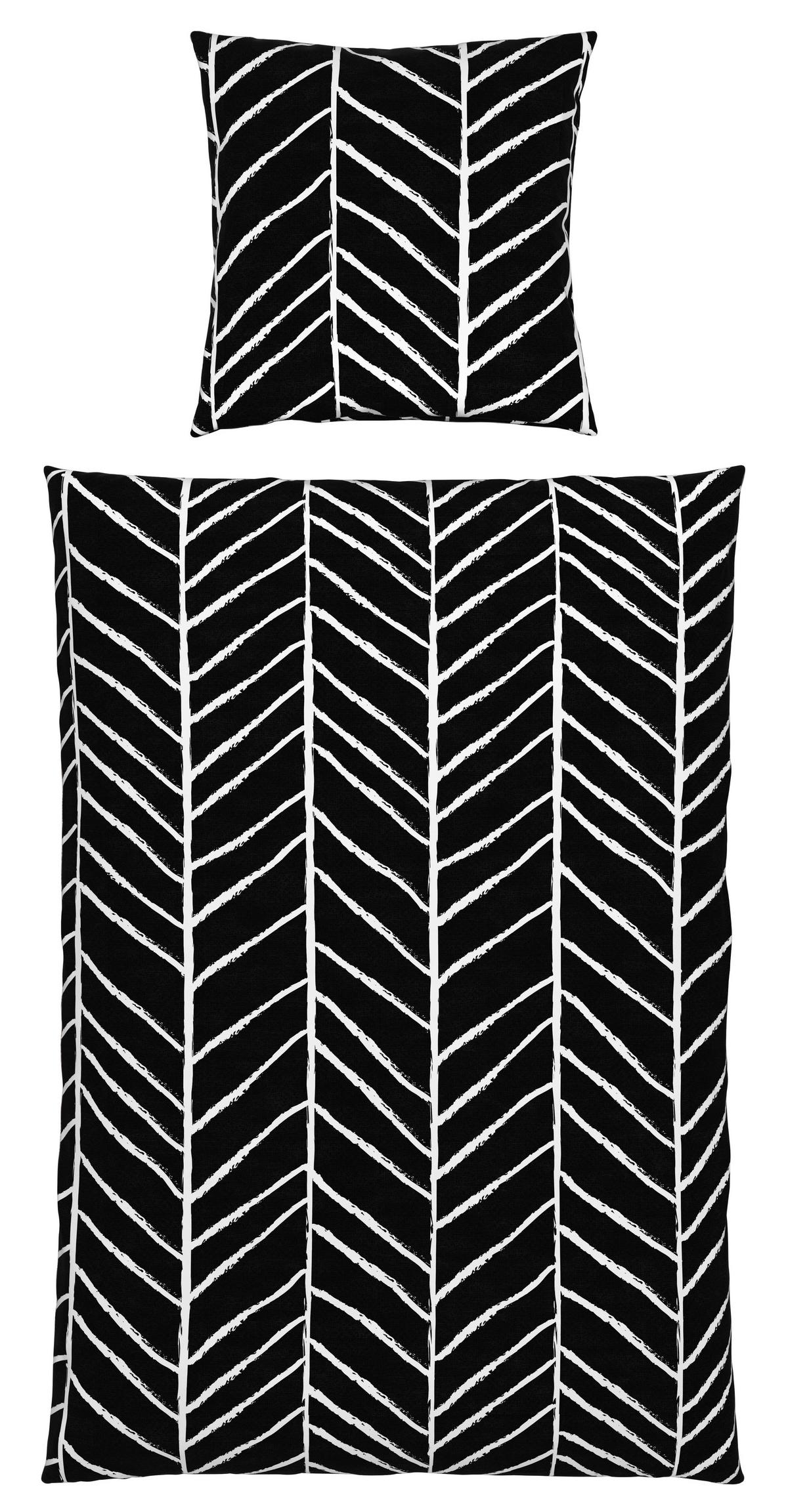 Bettwäsche Marble in Schwarz ca. 135x200cm - Schwarz, KONVENTIONELL, Textil (135/200cm) - Modern Living