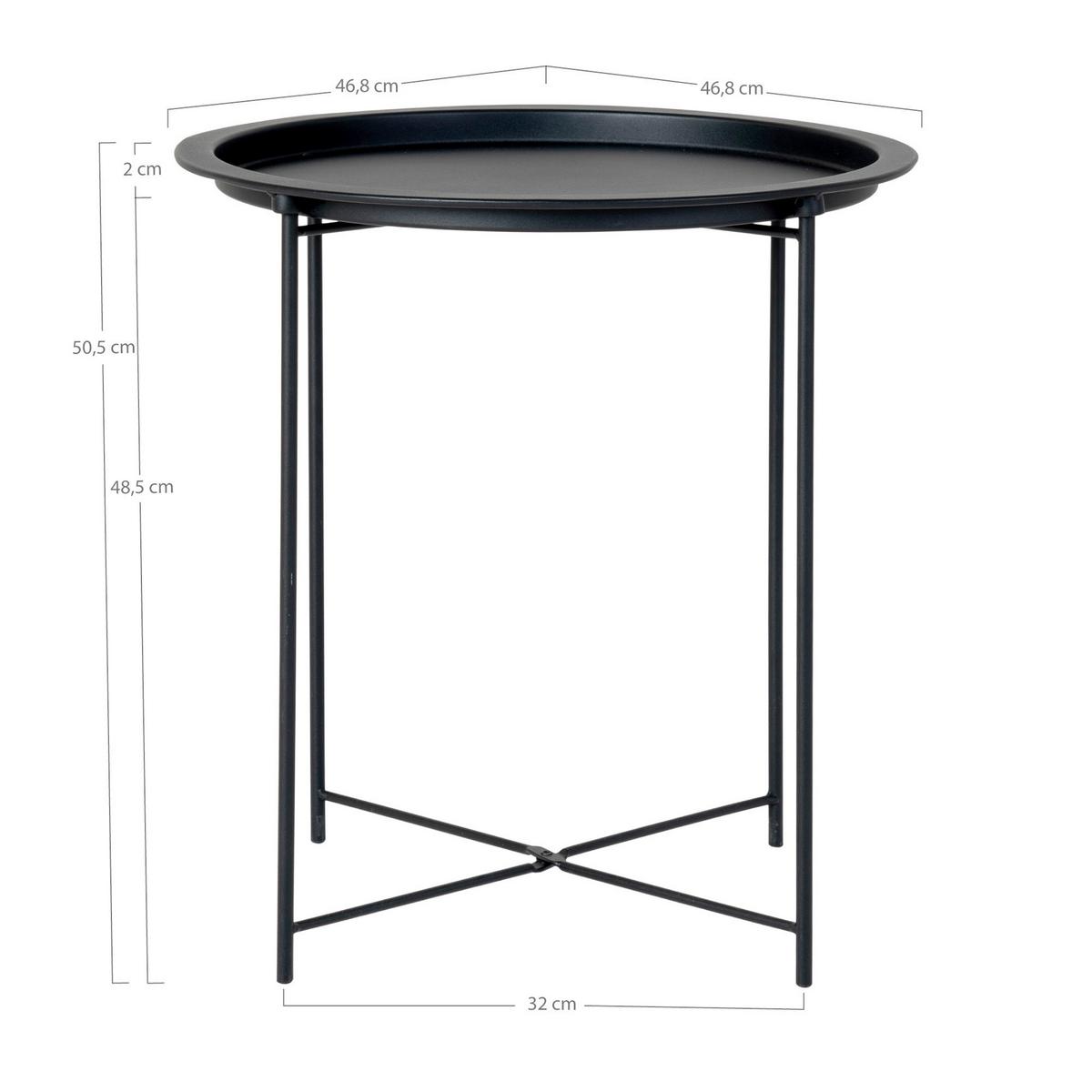 Beistelltisch Bastia Schwarz ca. 47x47x50 cm - Schwarz, Design, Metall (47/47/50cm) - MID.YOU