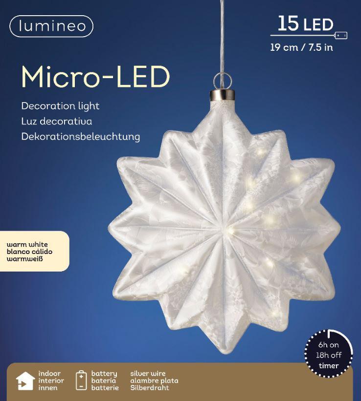DEKORACJA ŚWIETLNA LED 487013 - Basics, szkło (8,00/19,00/19,00cm) - X-Mas