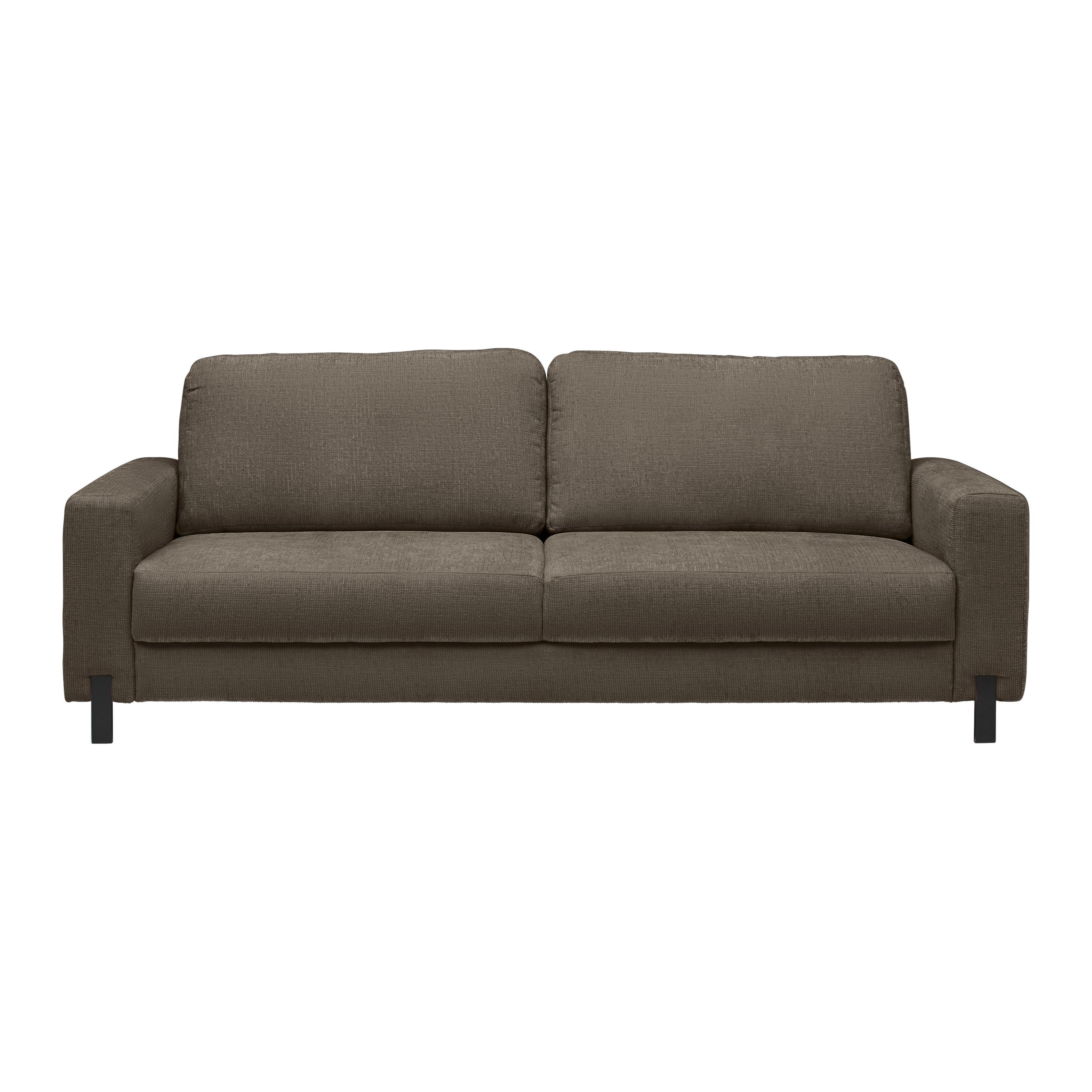 3-Sitzer-Sofa Piega Braun - Schwarz/Braun, MODERN, Textil/Metall (230/66-87/96cm) - Mömax