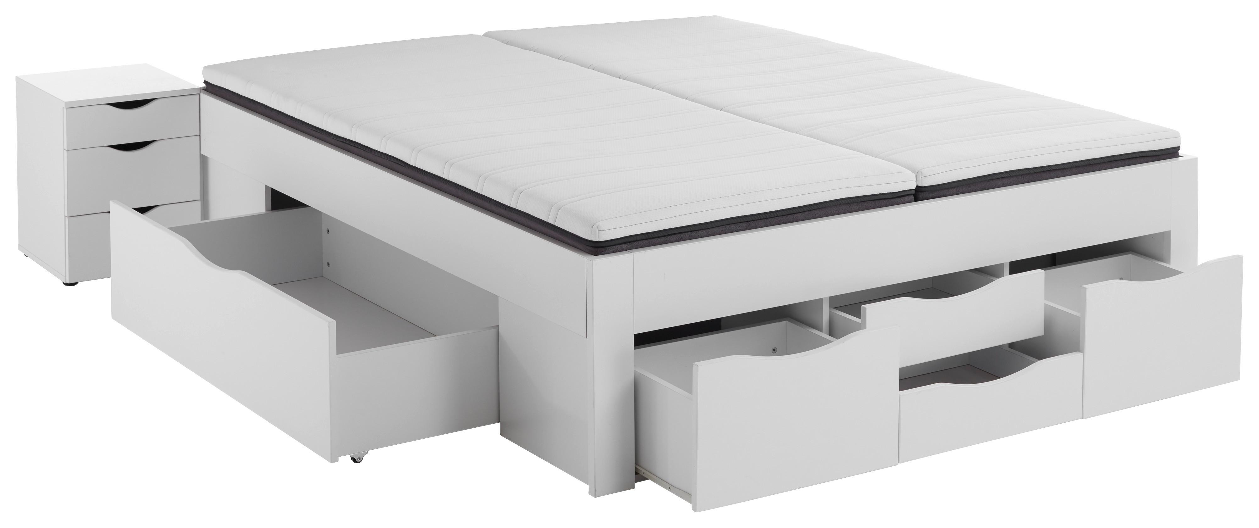LIT DE RANGEMENT NOAH - blanc, KONVENTIONELL, matériau en bois (180/200cm) - Mömax