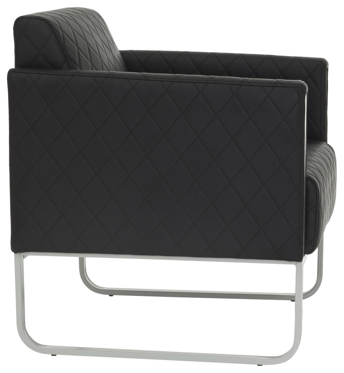 Fotelj Aruba Step, Črna - črna/siva, Moderno, kovina/tekstil (67/78/71cm) - MID.YOU