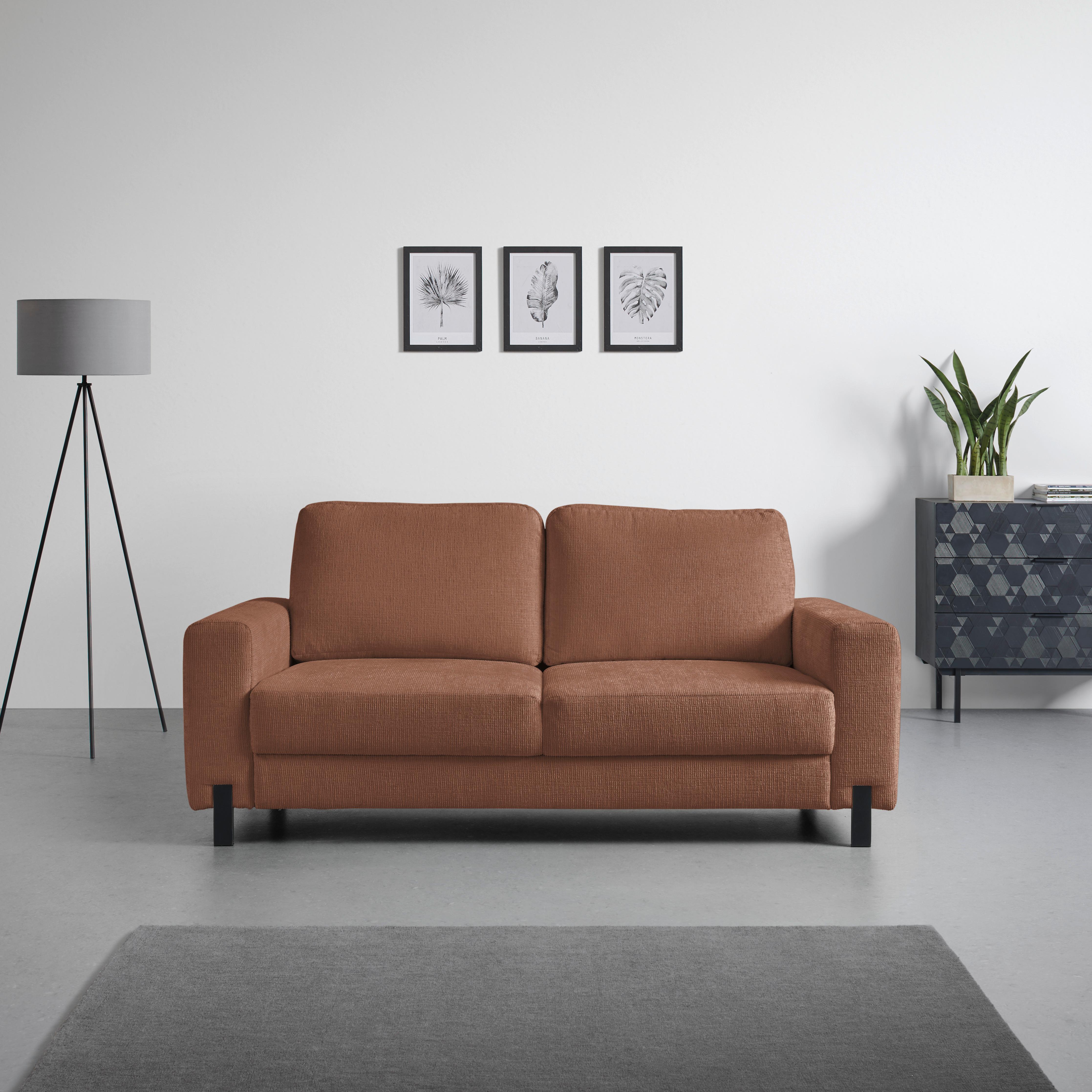 2-Sitzer-Sofa Piega Rosa - Schwarz/Rosa, MODERN, Textil/Metall (189/66-87/96cm) - Mömax