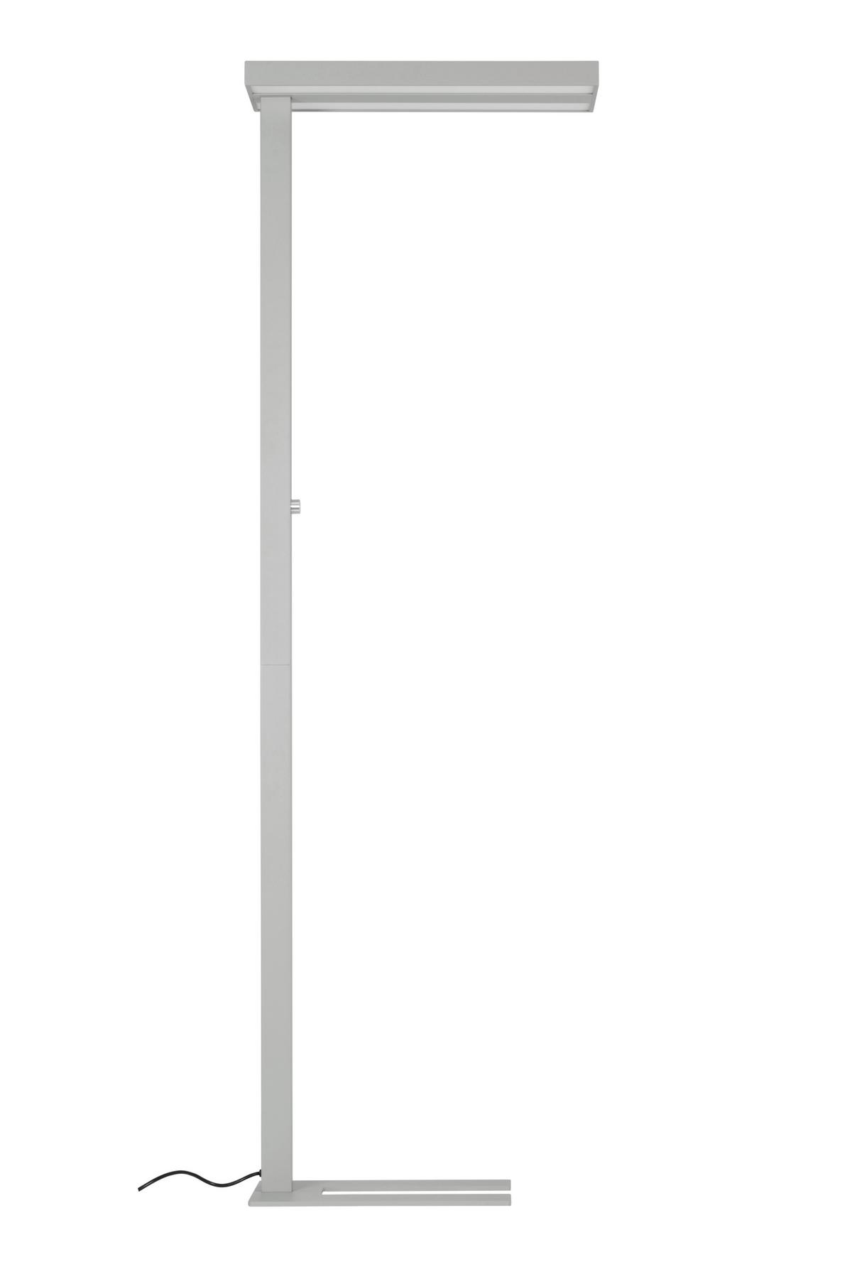 LAMPA STOJĄCA LED WORK *SBN* - kolor srebrny/przejrzysty, Konventionell, tworzywo sztuczne/metal (61/28/195cm) - Novel