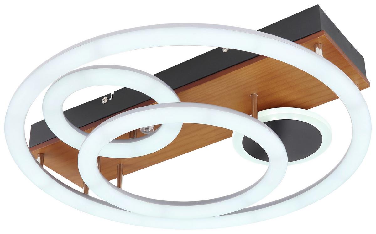 Stropna Led-svetilka Darryl, S Sijalko - črna/opal, Design, kovina/umetna masa (48/11cm) - Globo