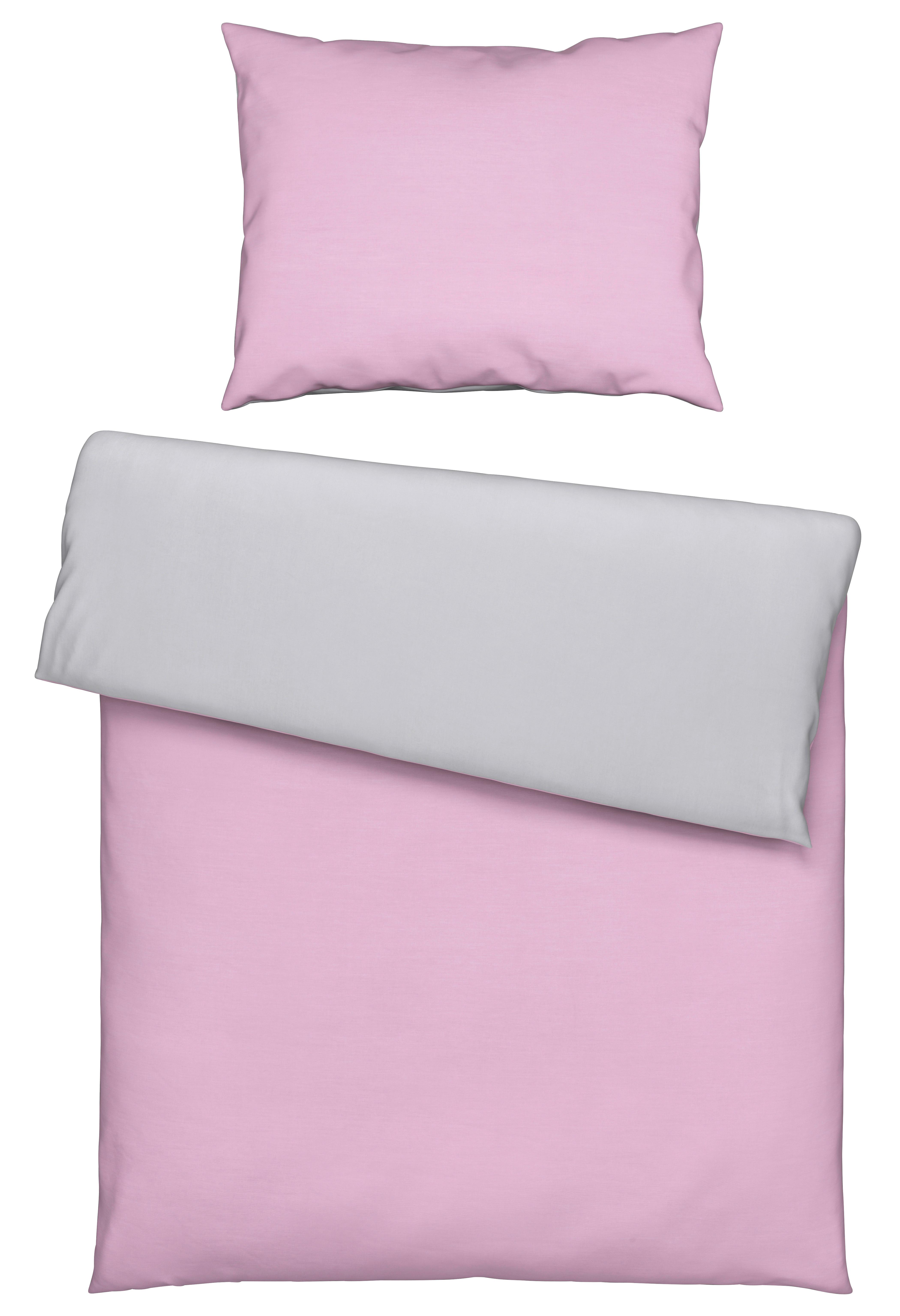 BETTWÄSCHESET ANNIKA - Silberfarben/Flieder, Textil (160/210cm) - Modern Living