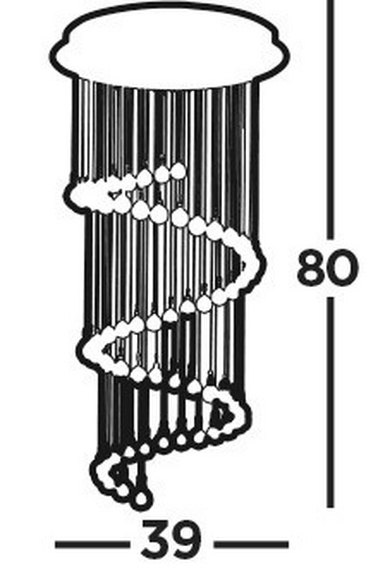 Mennyezeti Lámpa 7743cc Hallway - krómszínű, Design, üveg/fém (39/80cm)