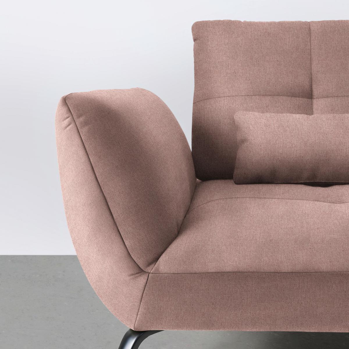 Wohnlandschaft Trendy Rosa - Schwarz/Rosa, MODERN, Holzwerkstoff/Textil (310/93/250cm) - Premium Living
