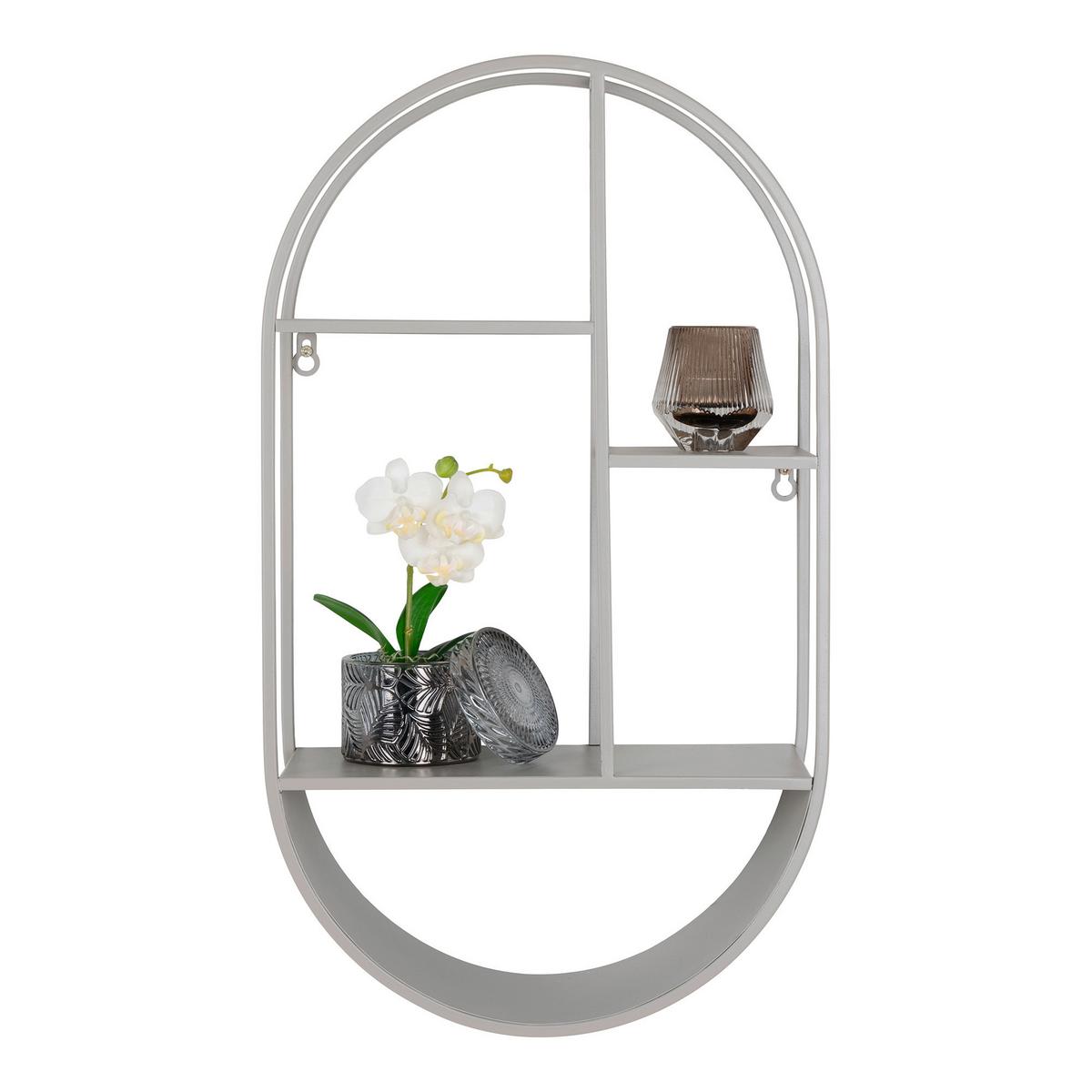 Wandregal Feira Wall Shelf Grau - Grau, Design, Metall (35/60/15cm)