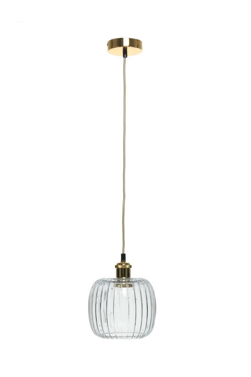 Hängeleuchte Hängelampe Claudia 125 - Klar/Goldfarben, Trend, Glas (18/24/18cm) - Kayoom