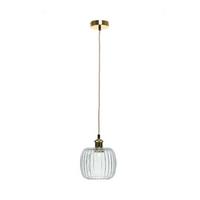 Hängeleuchte Hängelampe Claudia 125 - Klar/Goldfarben, Trend, Glas (18/24/18cm) - Kayoom