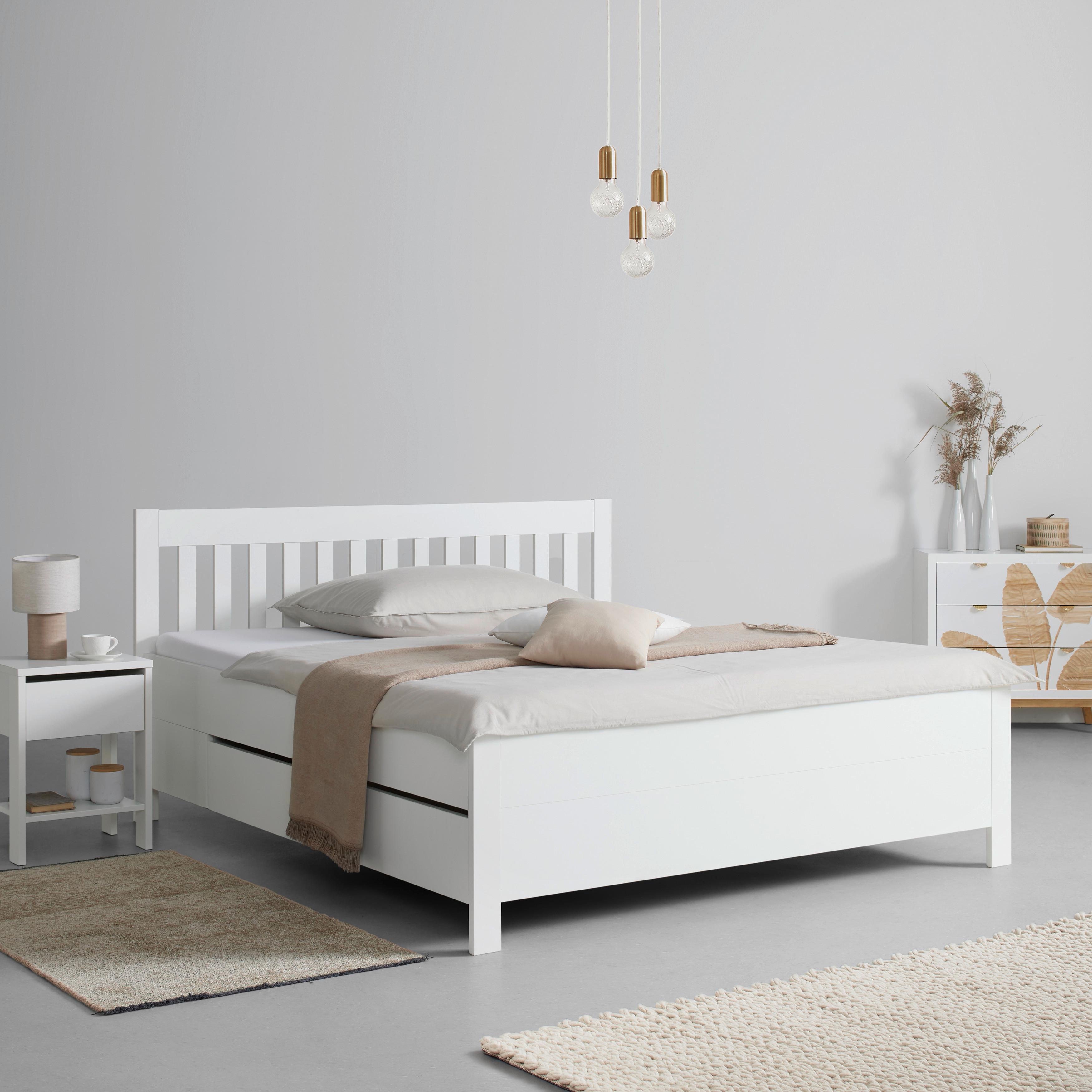 SÄNG MED FÖRVARING NIZZA - vit, Romantik / Lanthus, trä (160/200cm) - Mömax