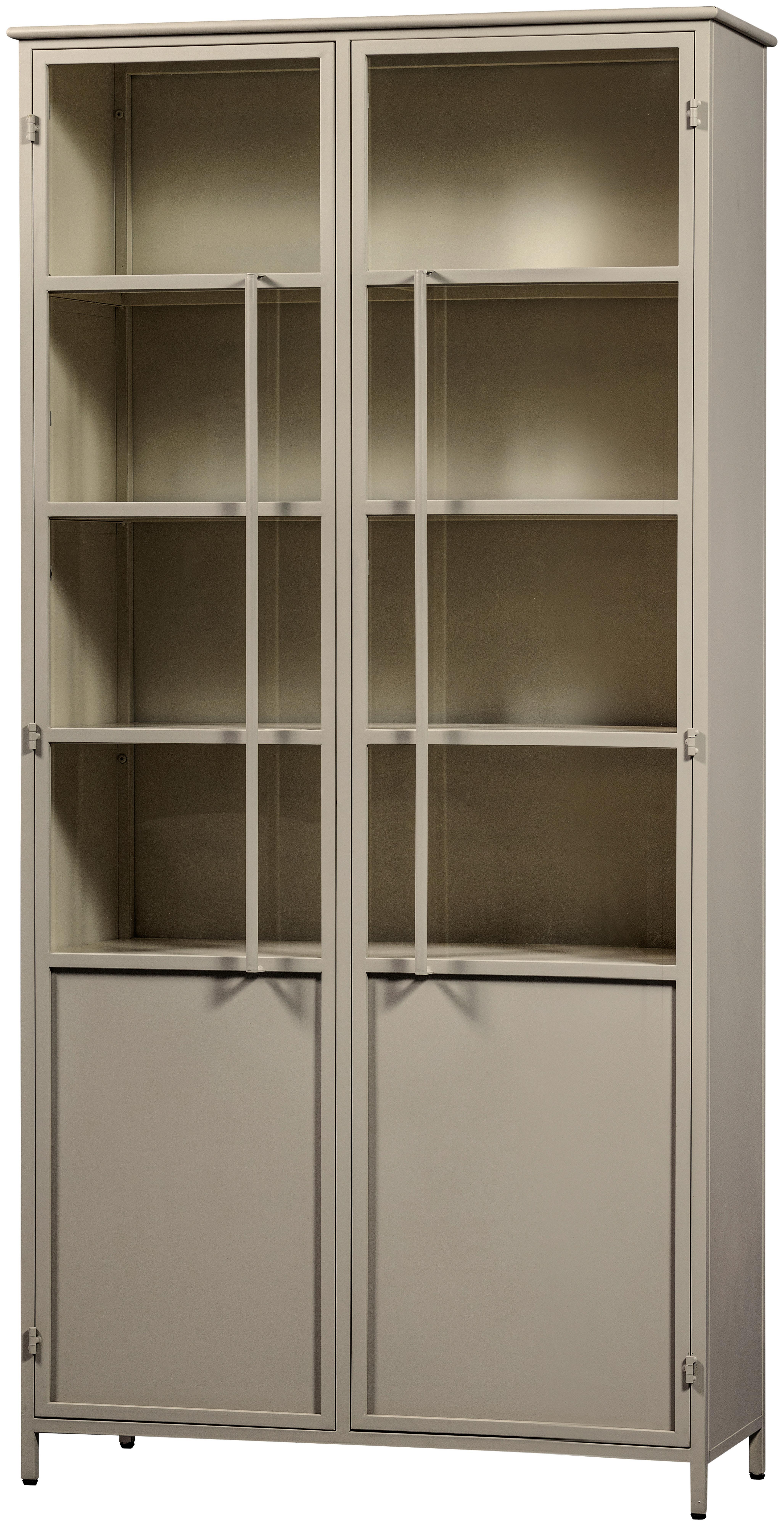 Vitrine Exhibit Sandfarben - Sandfarben, Design, Glas/Metall (96/200/40cm) - Livetastic