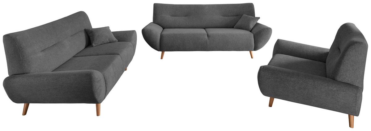 2-Sitzer-Sofa Drago Anthrazit Chenille - Wildeiche/Anthrazit, MODERN, Holz/Textil (173/81/90cm) - MID.YOU