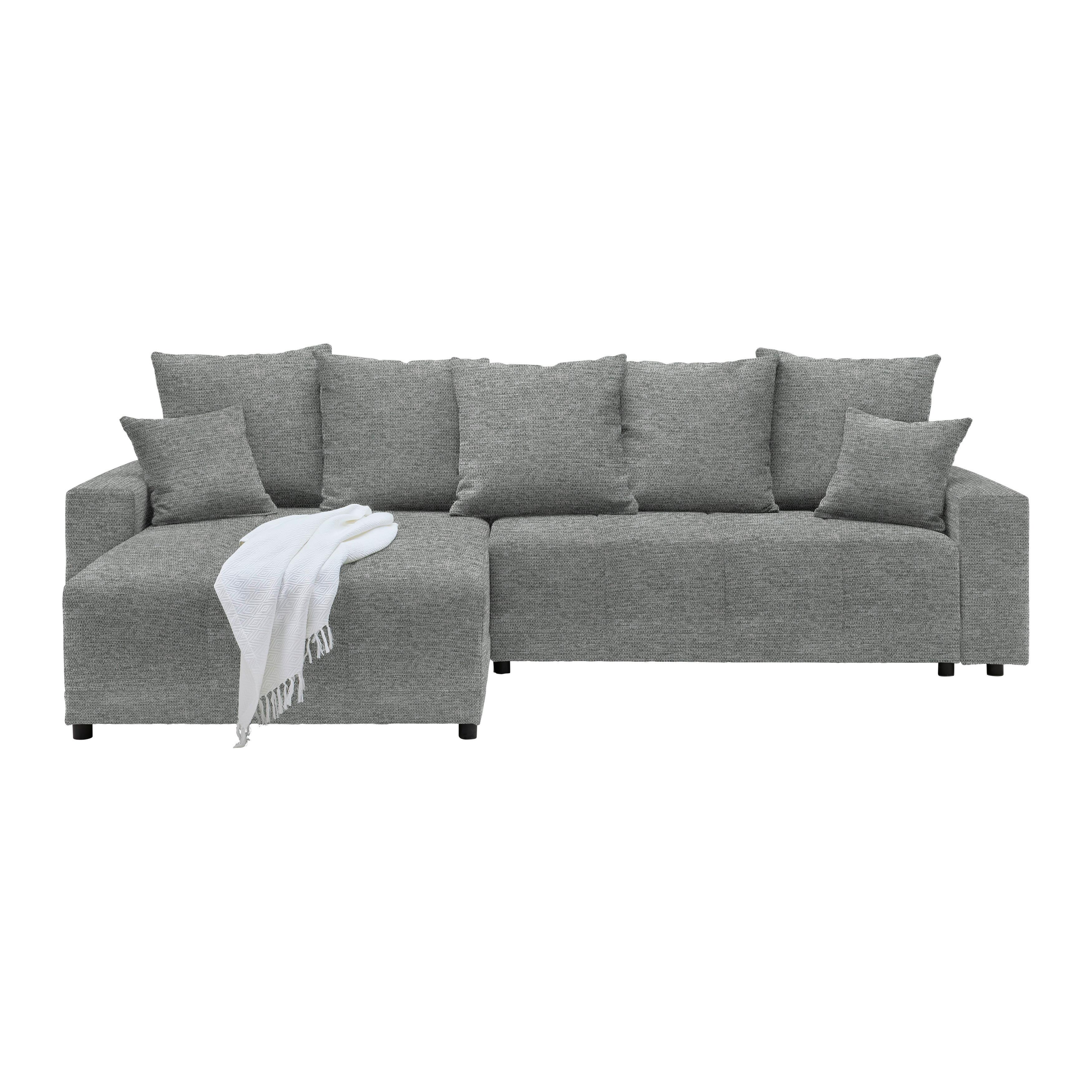 Ecksofa Alatri Grau - Schwarz/Grau, MODERN, Kunststoff/Textil (289/90/176cm) - Based