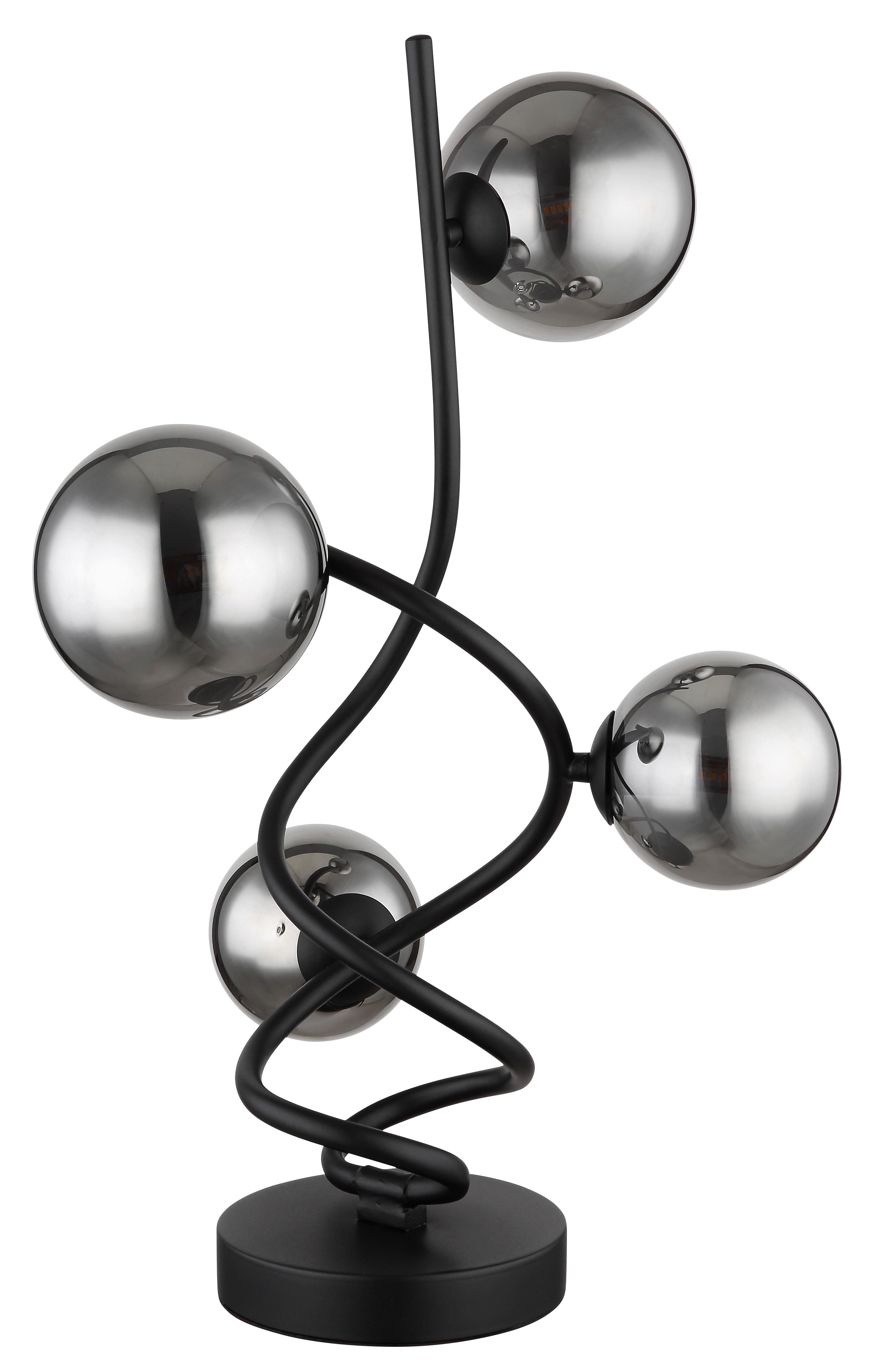 LED-Tischleuchte Riha Schwarz max. 3,5 Watt - Schwarz, Design, Glas/Kunststoff (15/52cm) - Globo