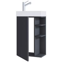 Kombiniran Umivalnik Lumia, Antracit - bela/antracit, Moderno, leseni material/keramika (40cm) - MID.YOU