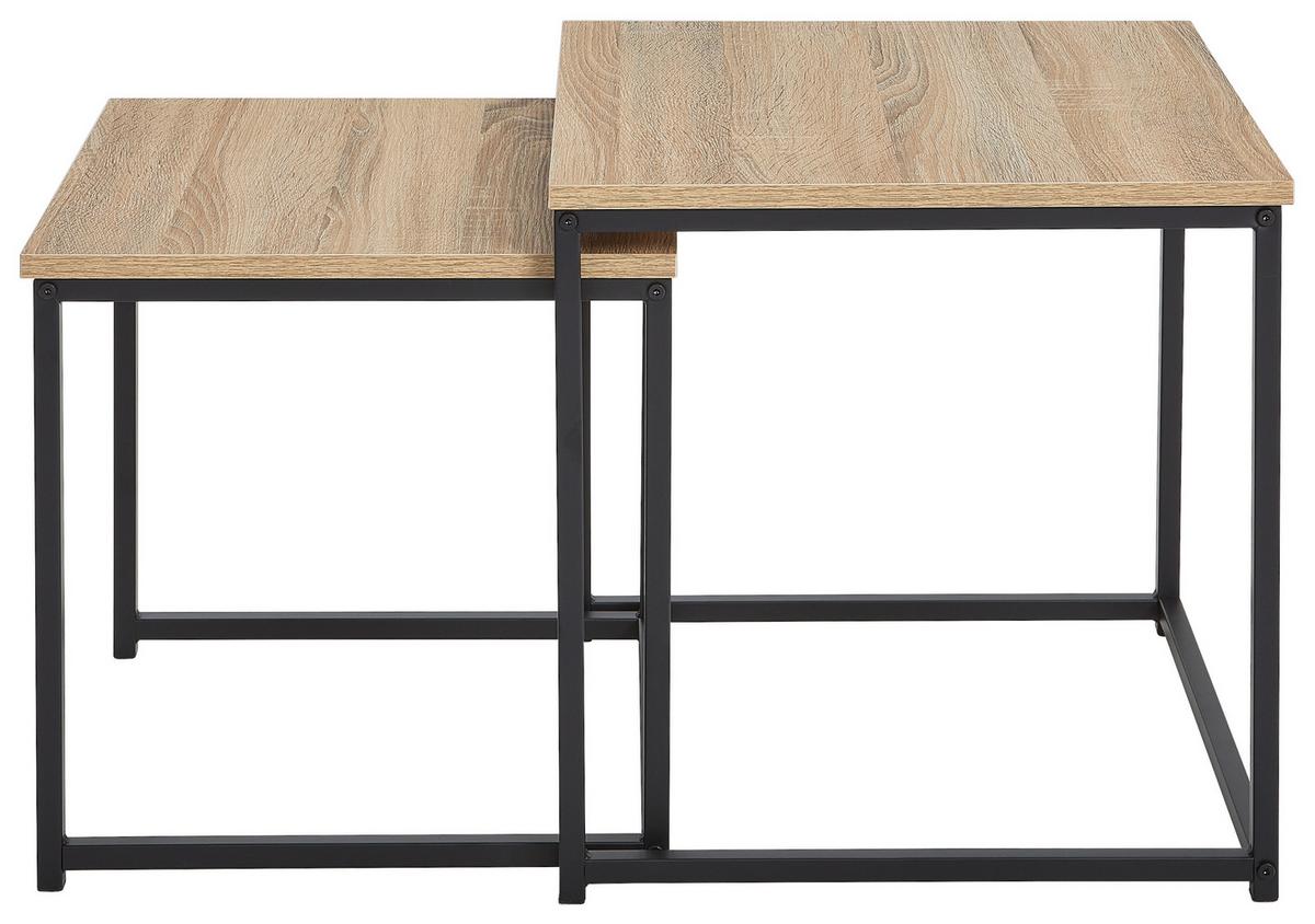 STOLIK KAWOWY LIKASI - kolor naturalny/czarny, Modern, materiał drewnopochodny/metal (45/45/55cm) - PBJ