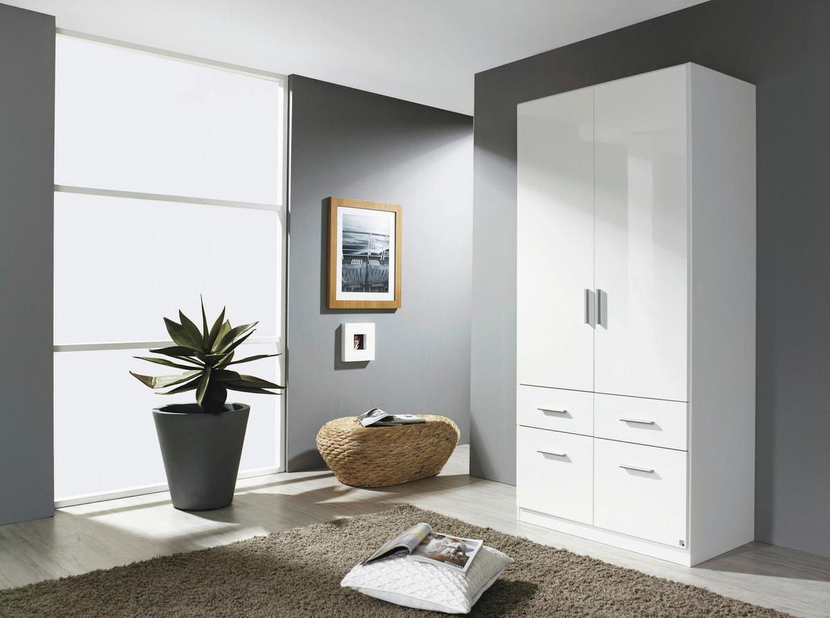 Omara Za Oblačila Celle, Bela, Š. 91 Cm - bela/barve aluminija, Moderno, umetna masa/les (91/197/54cm) - Premium Living